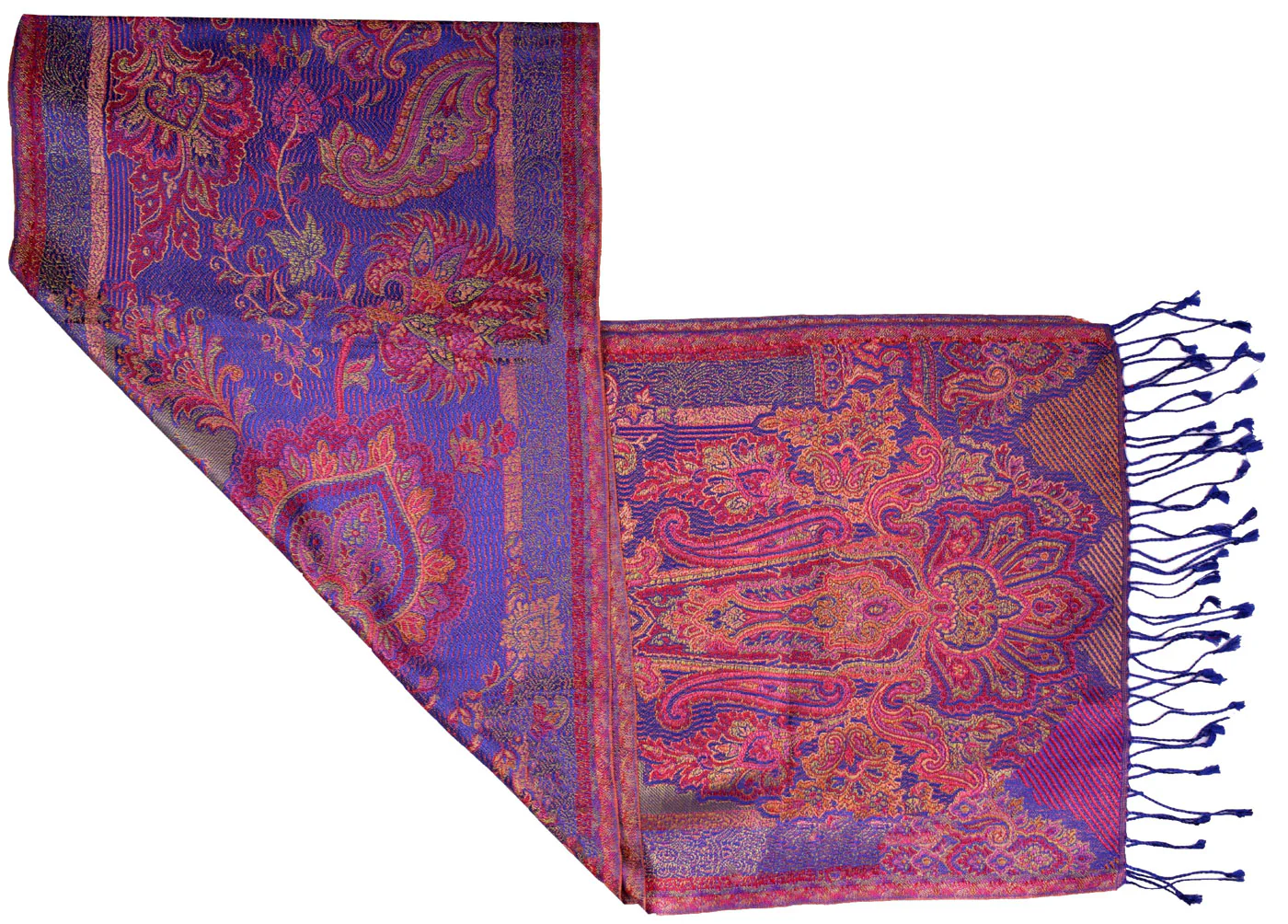 Unisex Men's Women's Paisley Wool Silk Muffler India Gift (64 x 13 inches) - Image 2