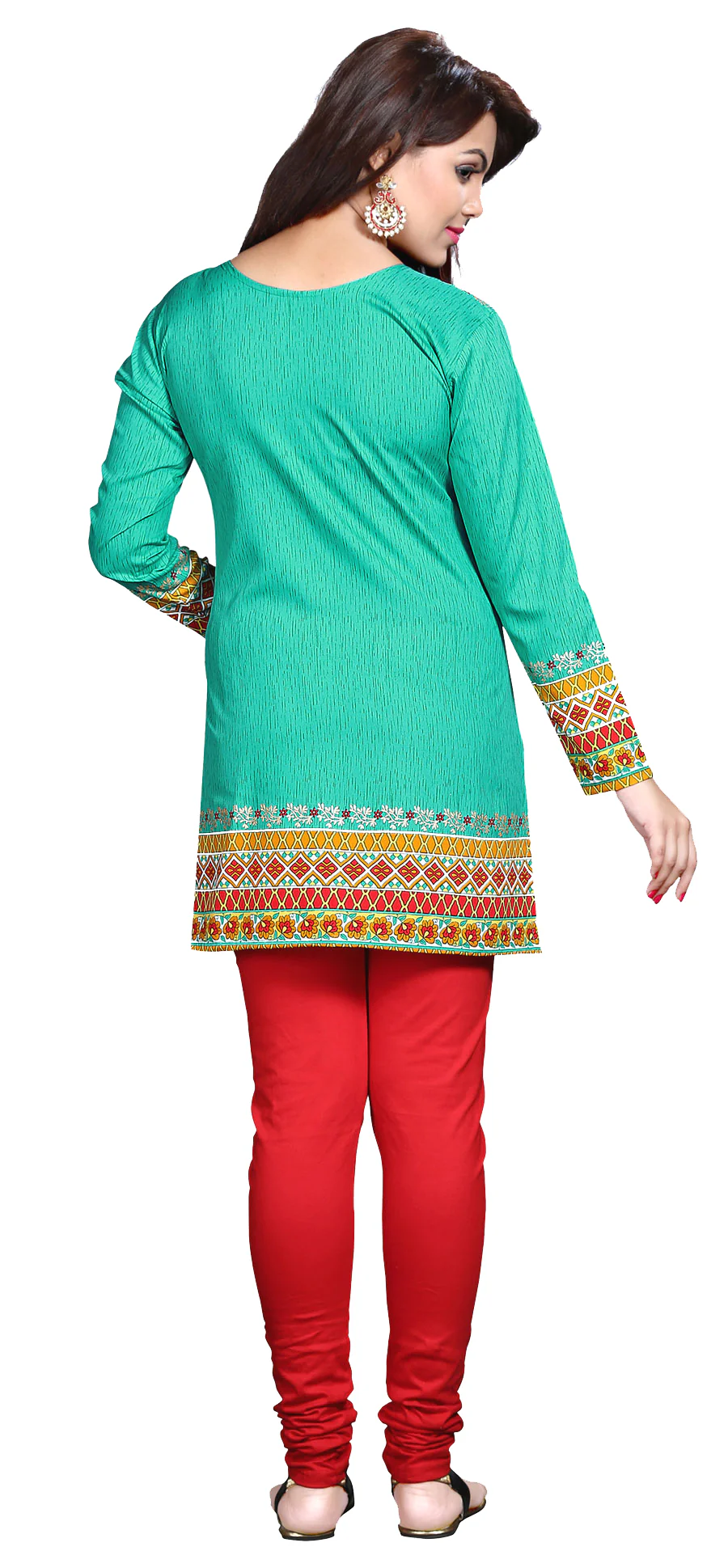Vibrant Green Indian Kurtis - Stylish Short Kurti for Women - Image 2