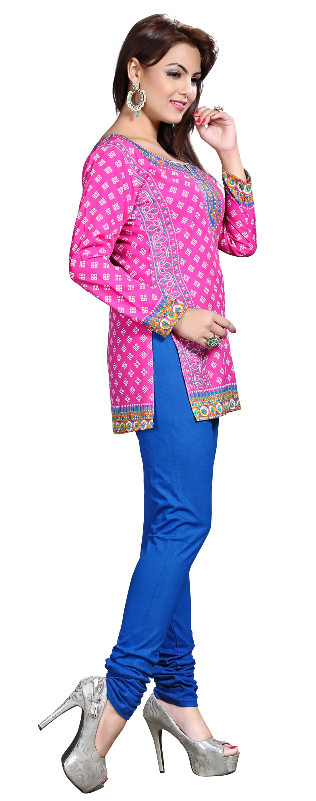 Vibrant Pink Indian Kurta for Ladies - Stylish Short Kurti - Image 6