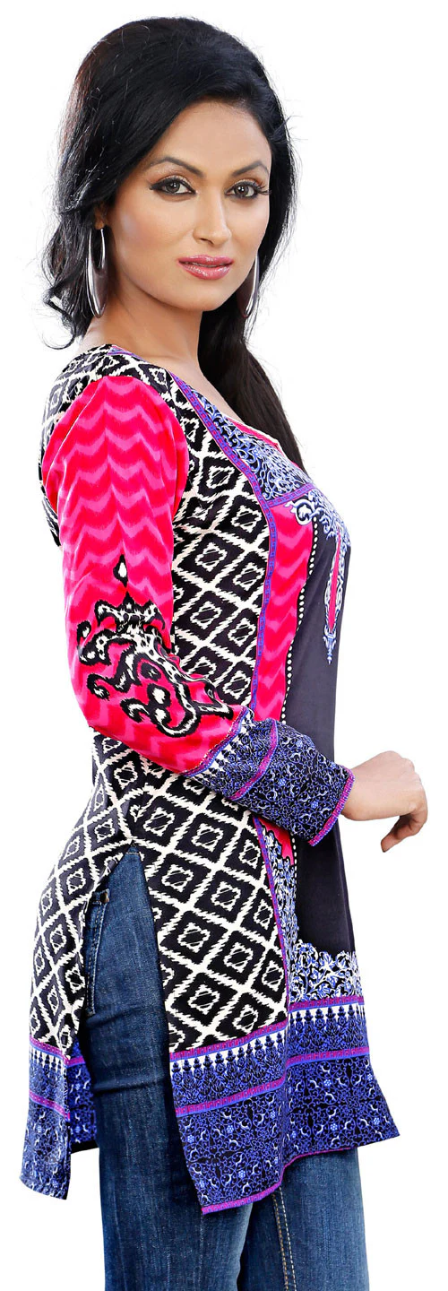 Vibrant Pink Indian Kurtis Online – Trendy Short Kurti for Women - Image 2