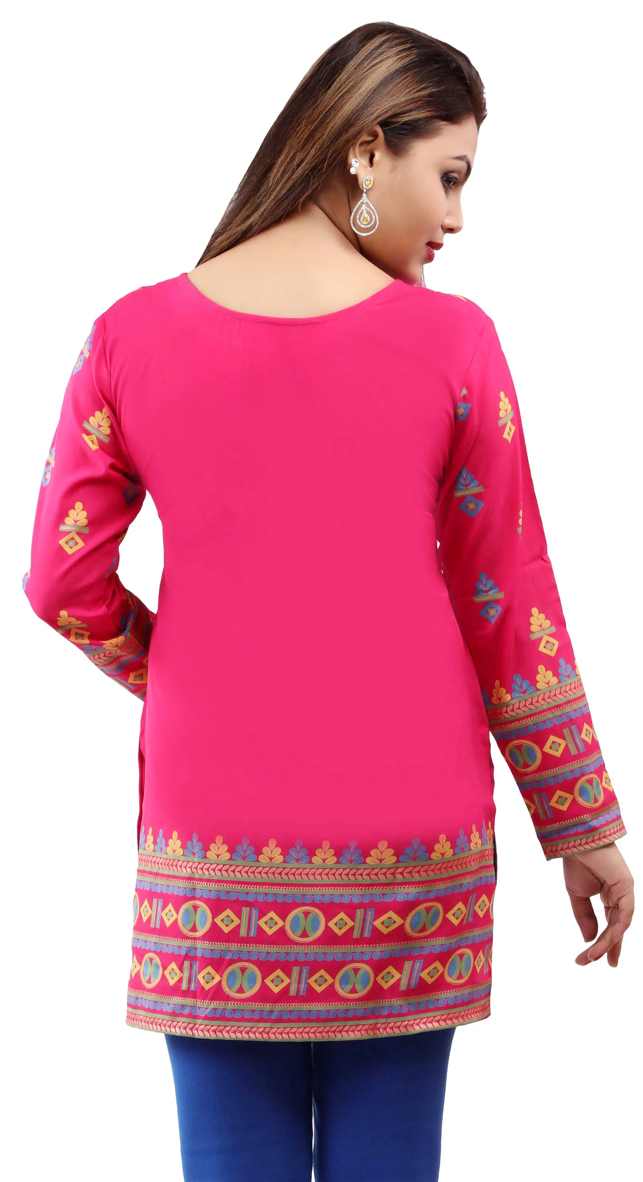 Vibrant Pink Kurti for Women Stylish Kurti Tops for Ladies - Image 2