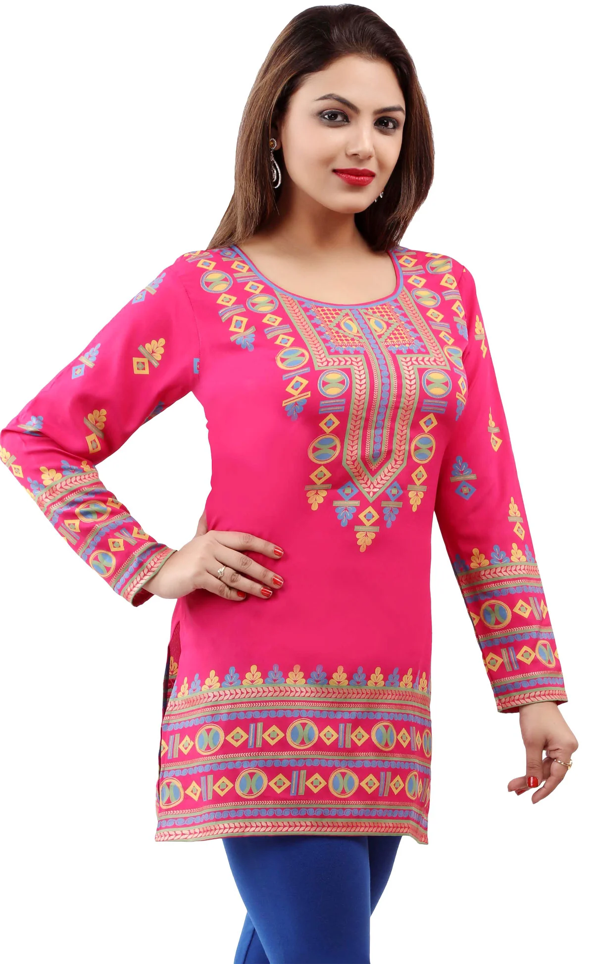 Vibrant Pink Kurti for Women Stylish Kurti Tops for Ladies - Image 4