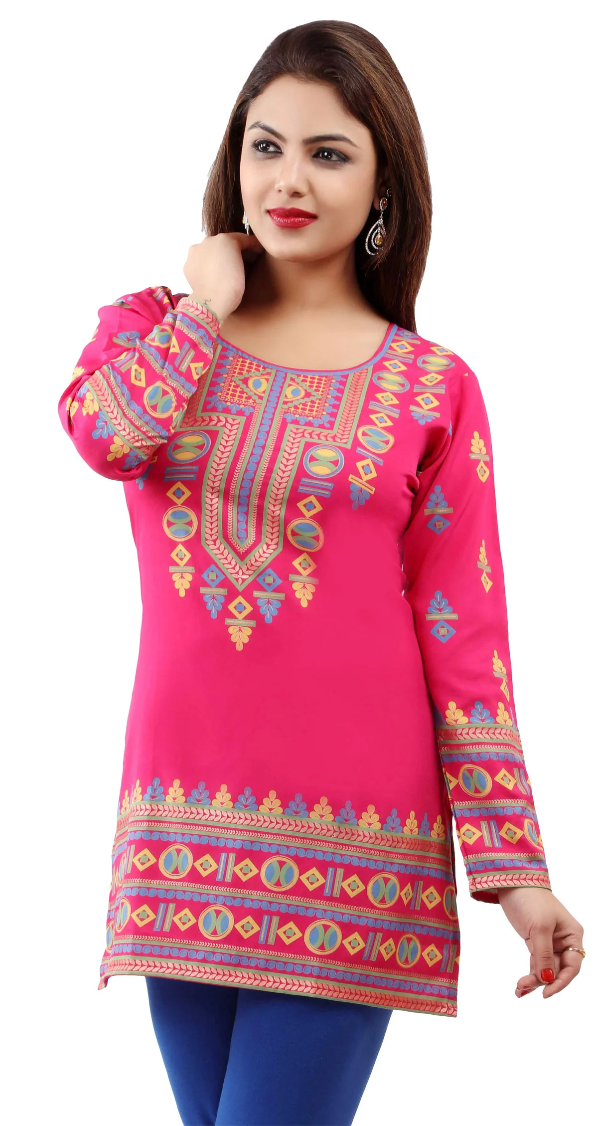 Vibrant Pink Kurti for Women Stylish Kurti Tops for Ladies - Image 5