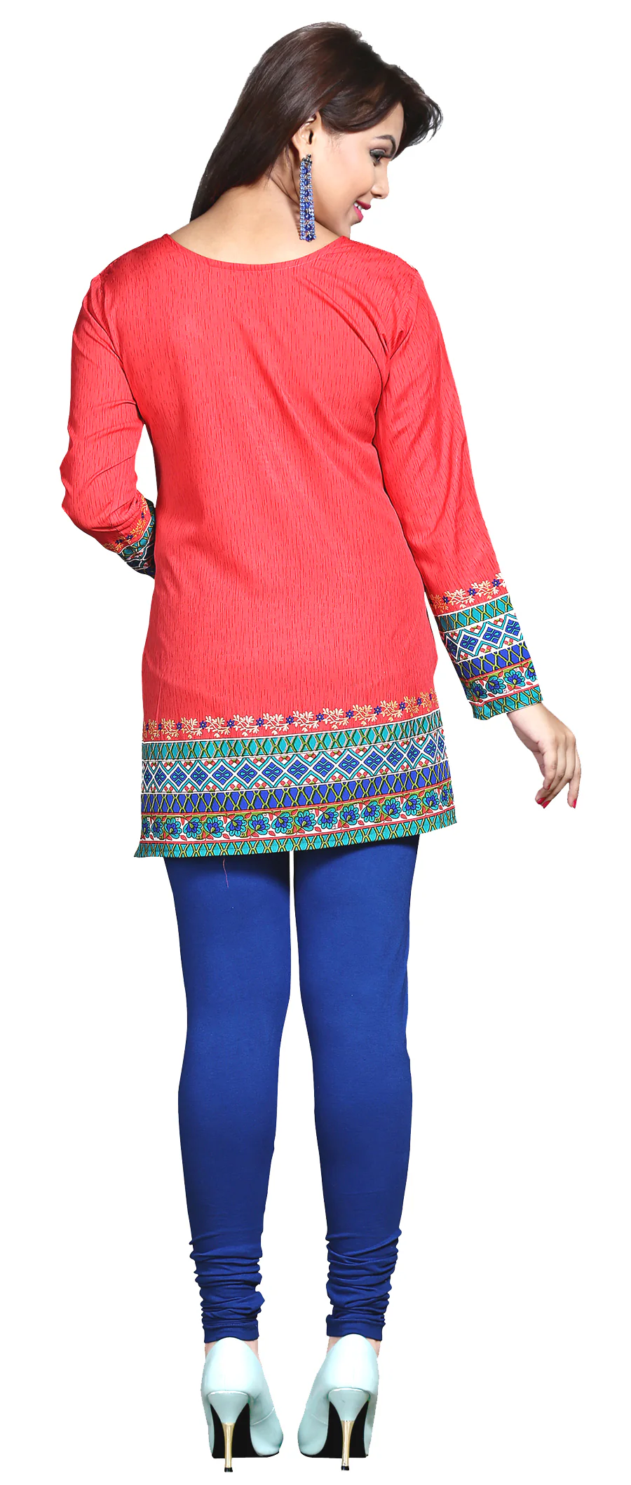 Vibrant Red Kurti Top - Stylish Short Kurti for Women - Image 2