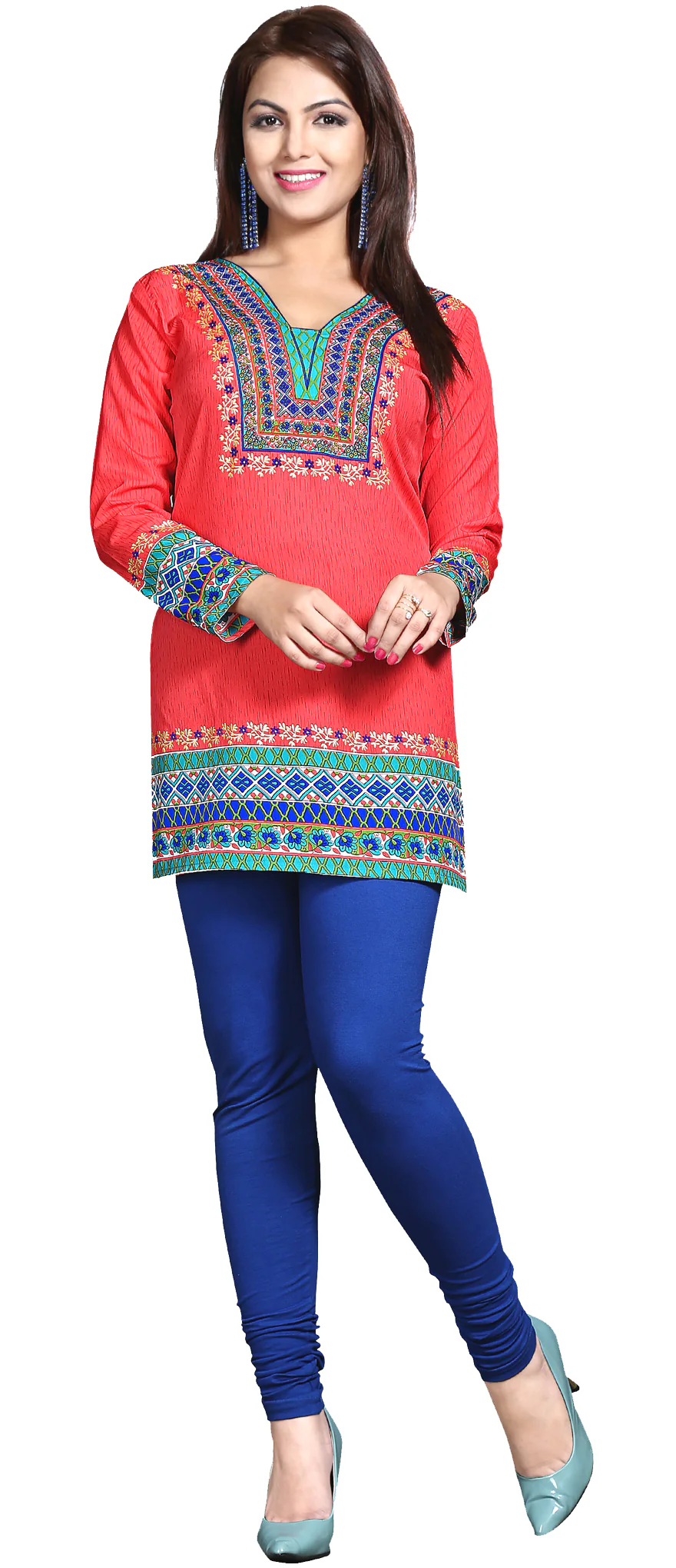 Vibrant Red Kurti Top - Stylish Short Kurti for Women - Image 4