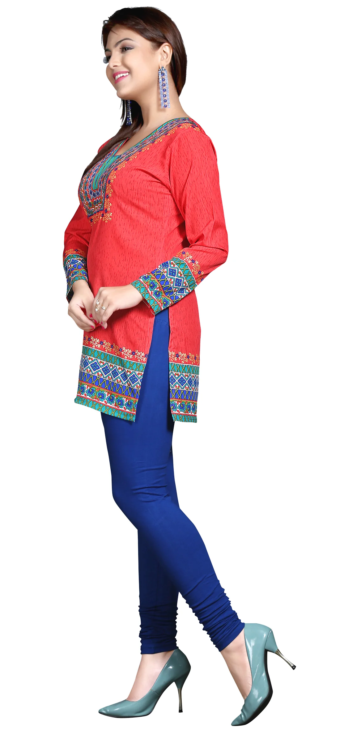 Vibrant Red Kurti Top - Stylish Short Kurti for Women - Image 5