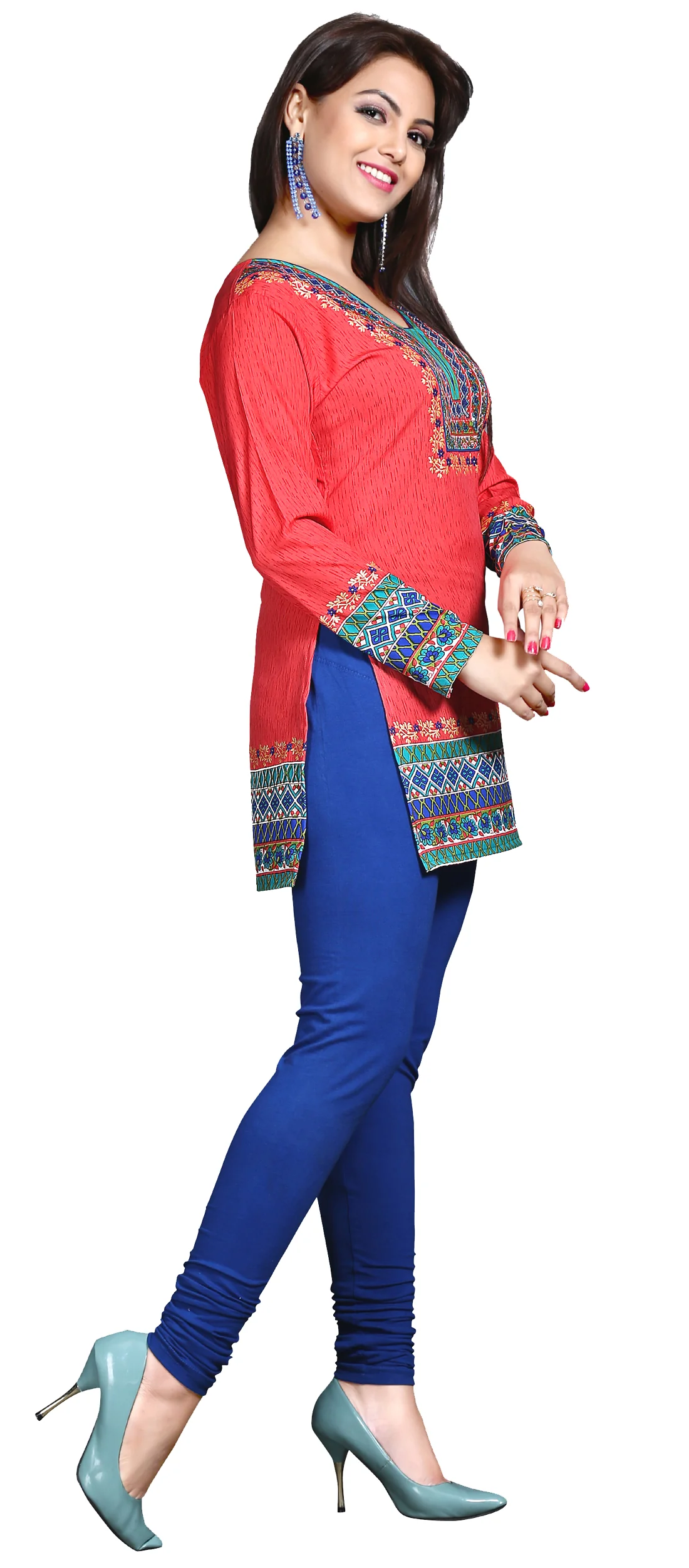 Vibrant Red Kurti Top - Stylish Short Kurti for Women - Image 6