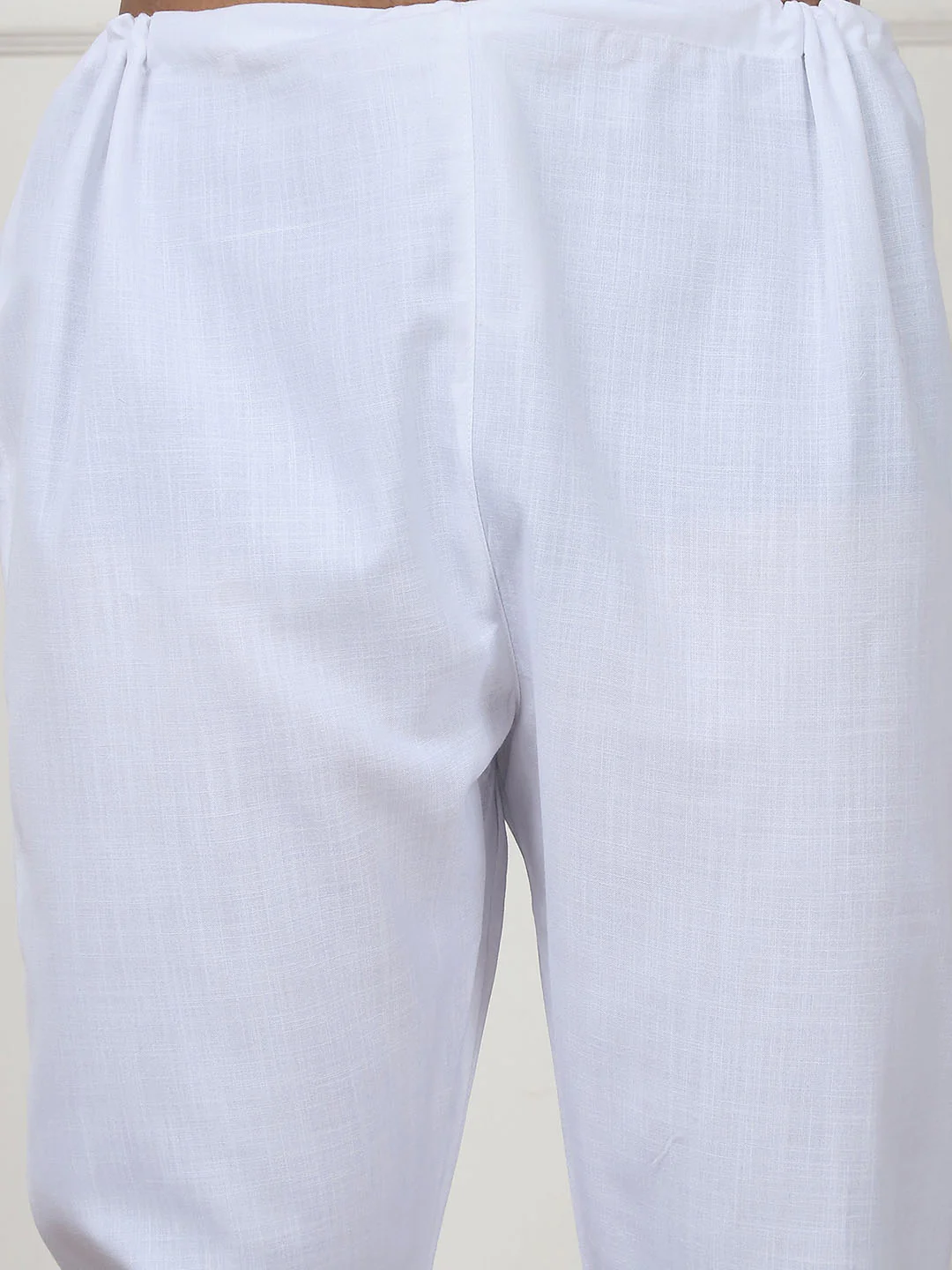 White Punjabi Kurta Pajama Set – Cotton Indian Outfit for Men - Image 7