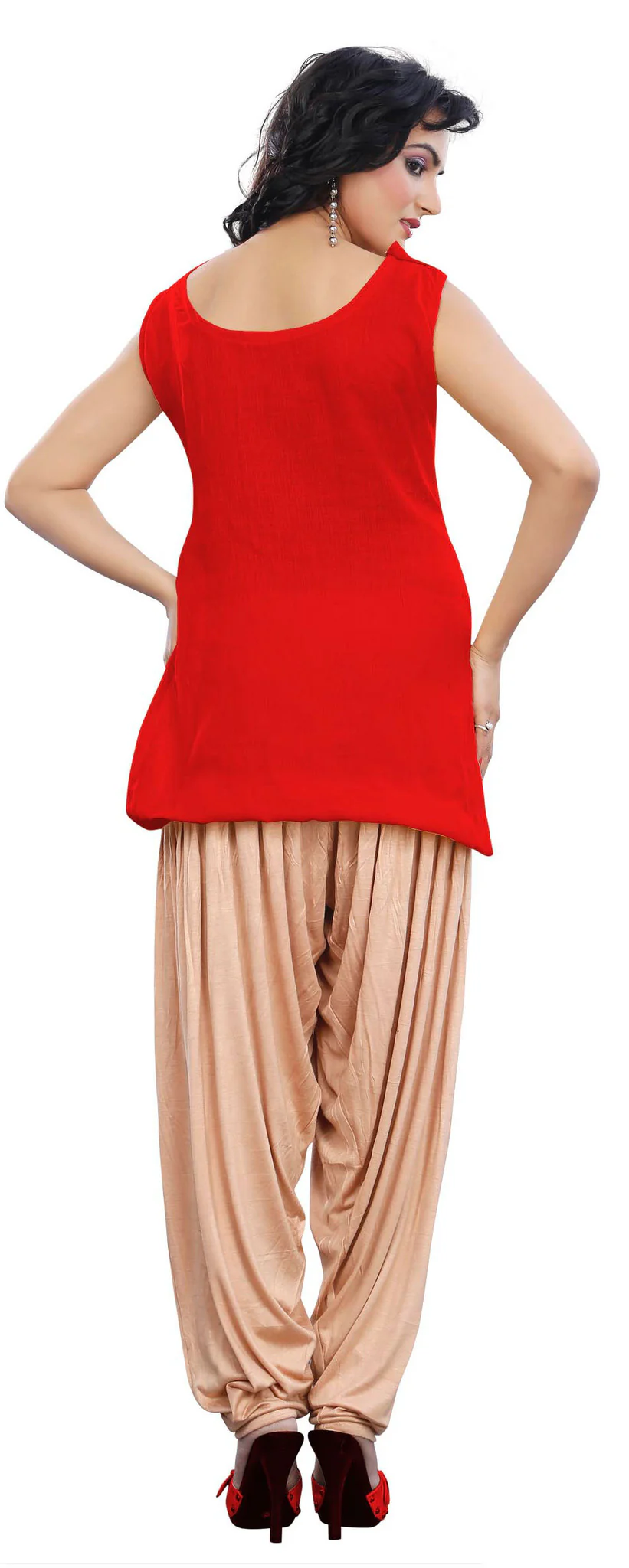 Womens Baggy Pants Harem Patiala Bollywood Fashion India (Sand) - Image 2