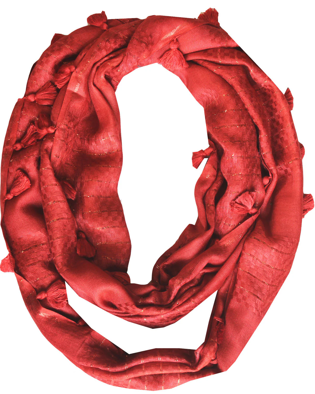 Womens Cowl Scarf One Circle Loop Wrap Clothing Gift (Red) - Image 2