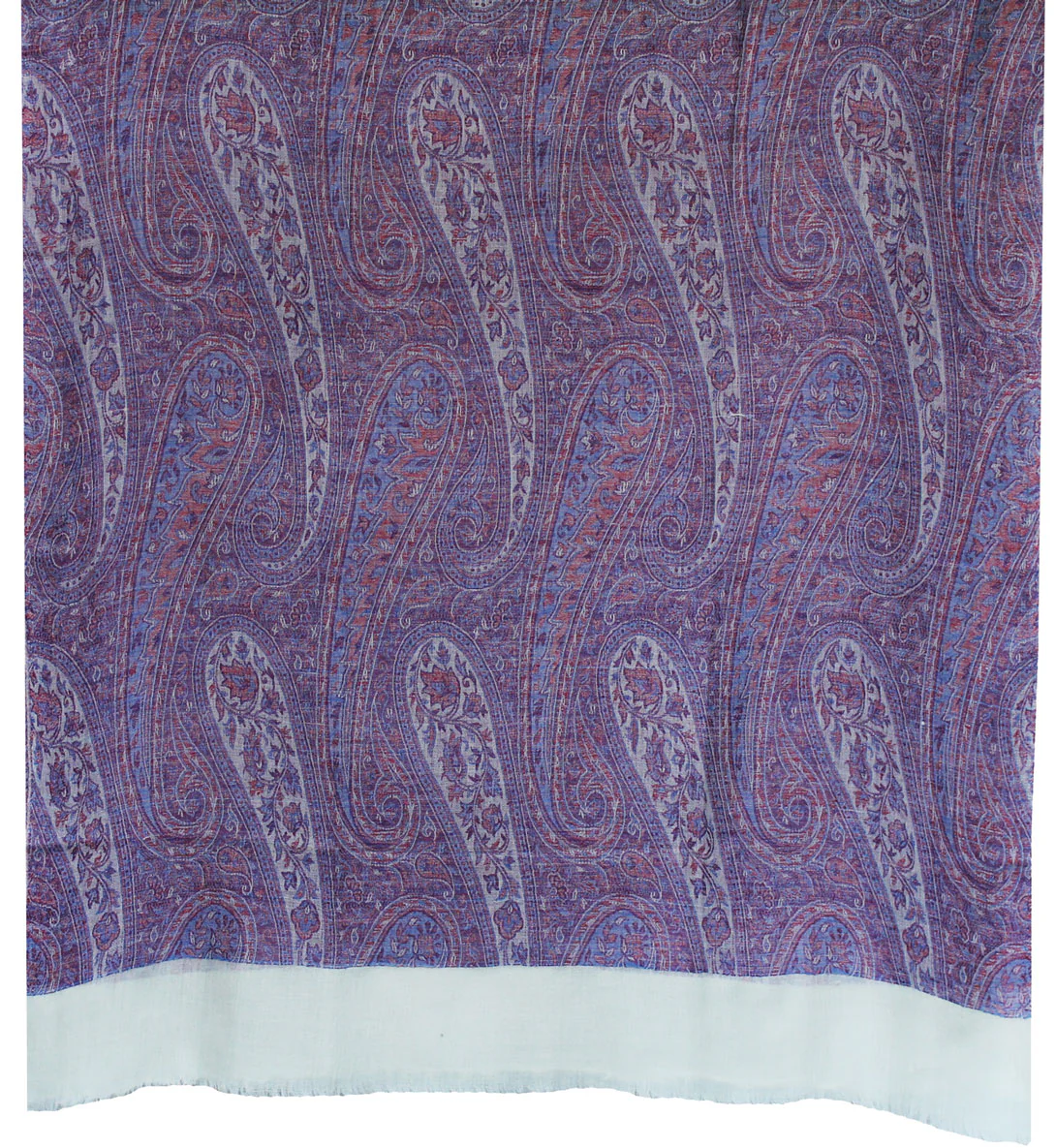 Women's Gift Paisley Wool Shawl Wrap India Clothing (82 x 42 inches) - Image 2