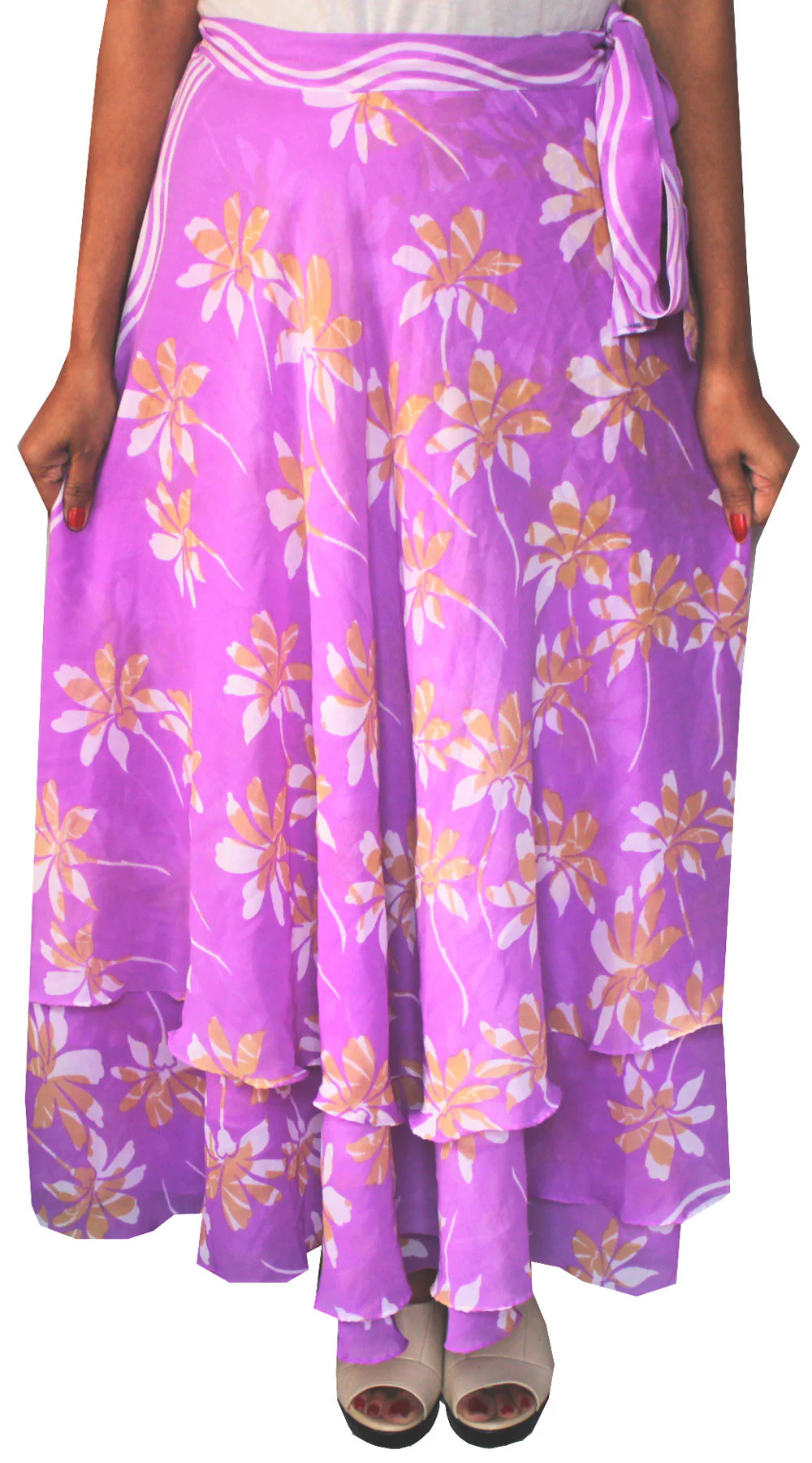 Womens Indian Skirt Long Wrap Around India Clothing (Purple) - Image 2