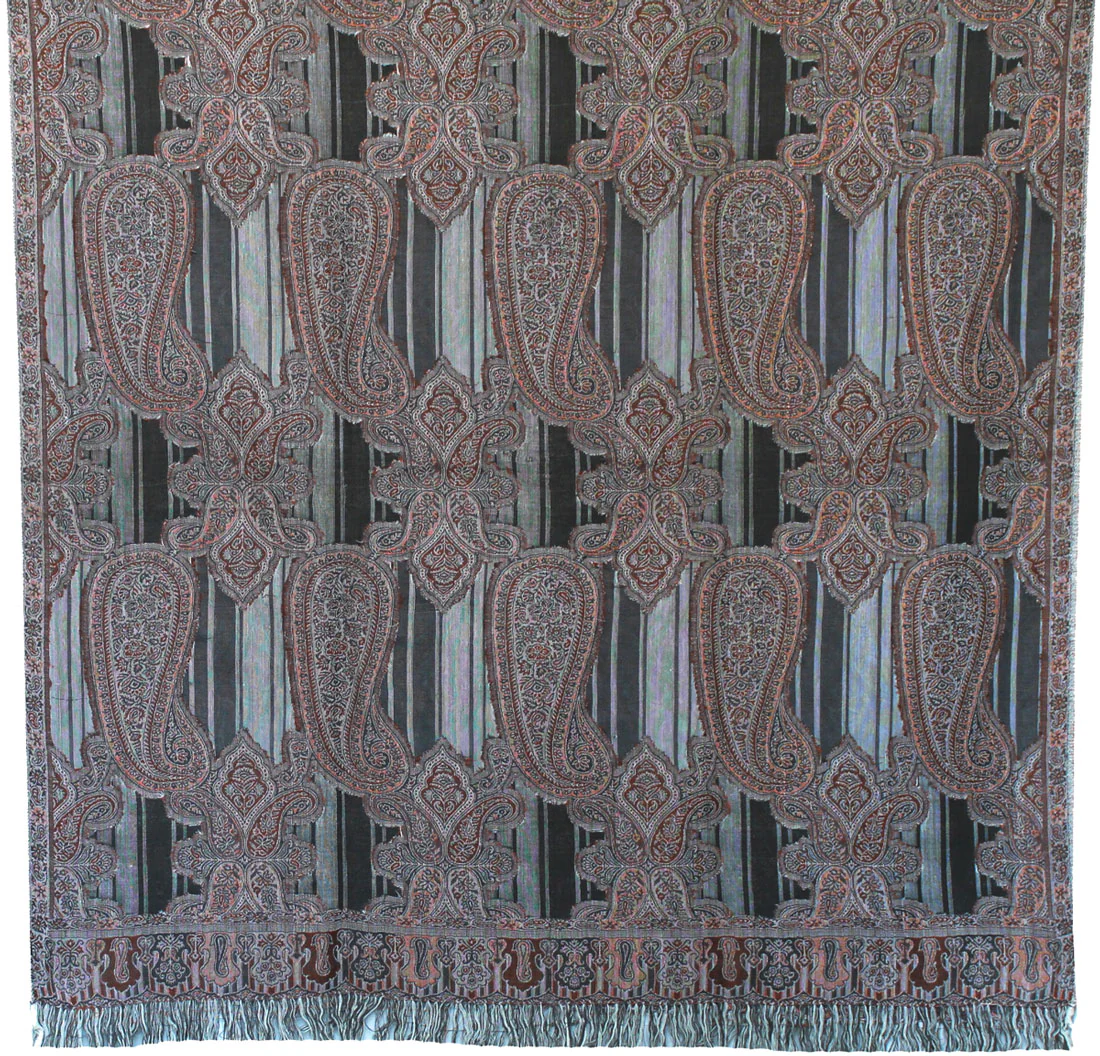 Women's Jamawar Wool Shawl Paisley Indian Clothing (82 x 42 inches) - Image 2