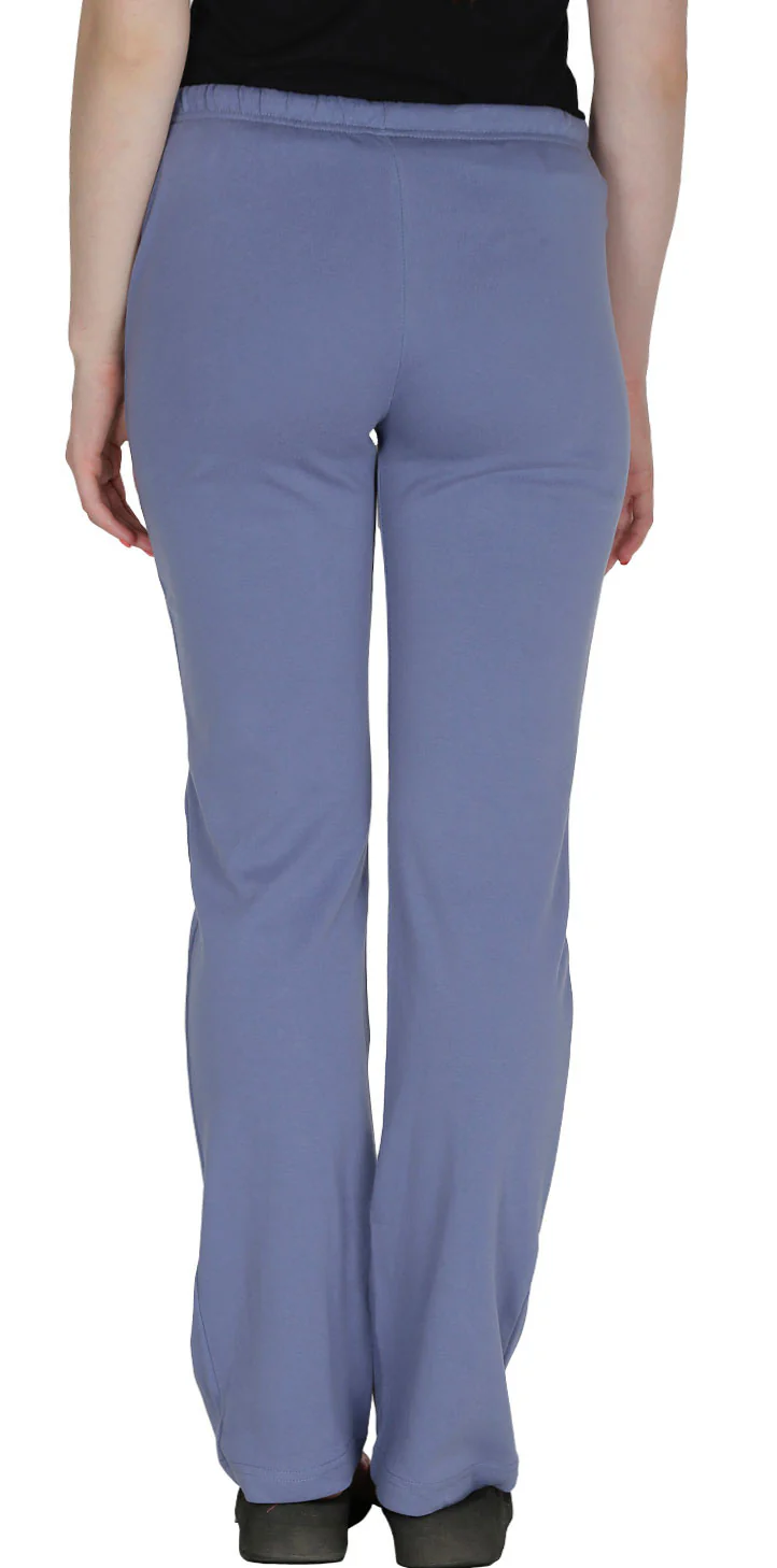Womens Organic Cotton Pilates Pajama Yoga Pants GOTS Certified (Blue) - Image 3