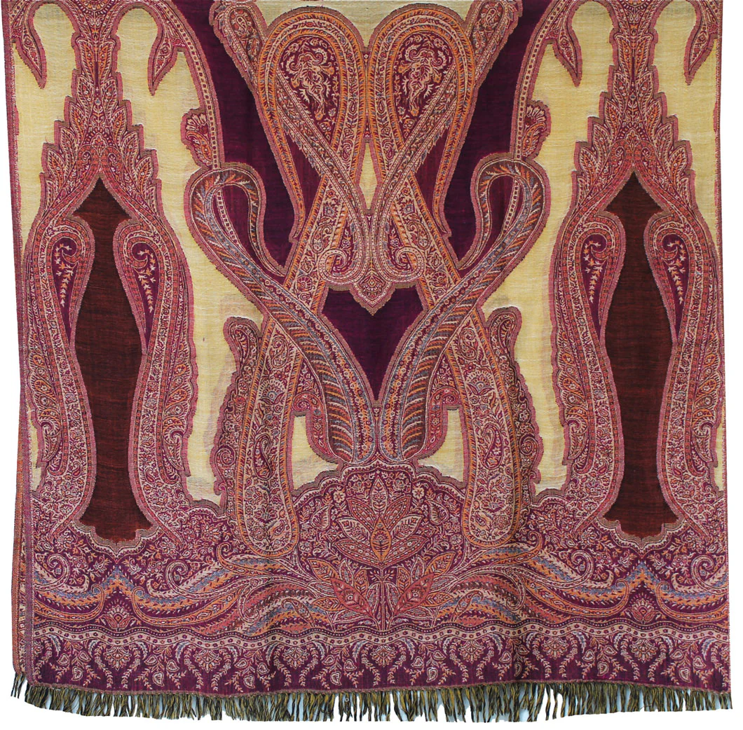 Women's Paisley Indian Scarves Wraps Wool Shawl (82 x 42 inches) - Image 2