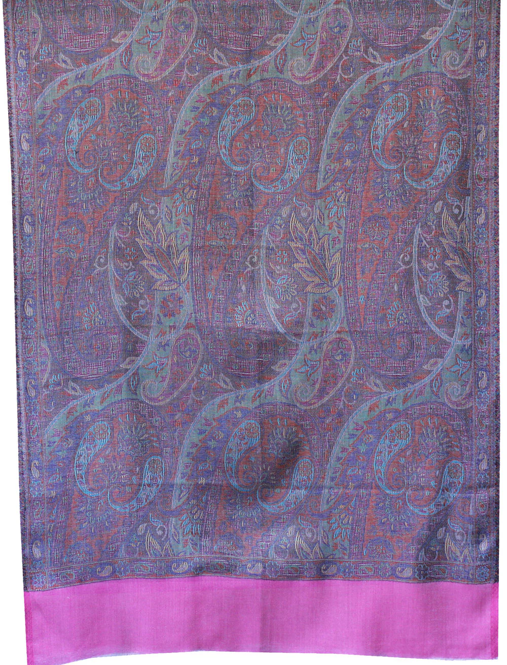 Womens Paisley Scarf Shawl Wool Indian Clothing (80 x 28 inches) - Image 2