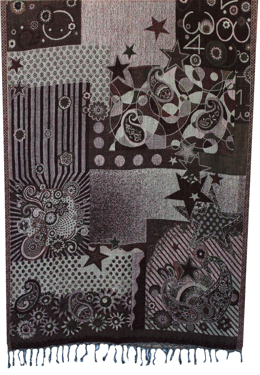 Womens Paisley Scarf Shawl Wool Indian Clothing (78 x 28 inches) - Image 2