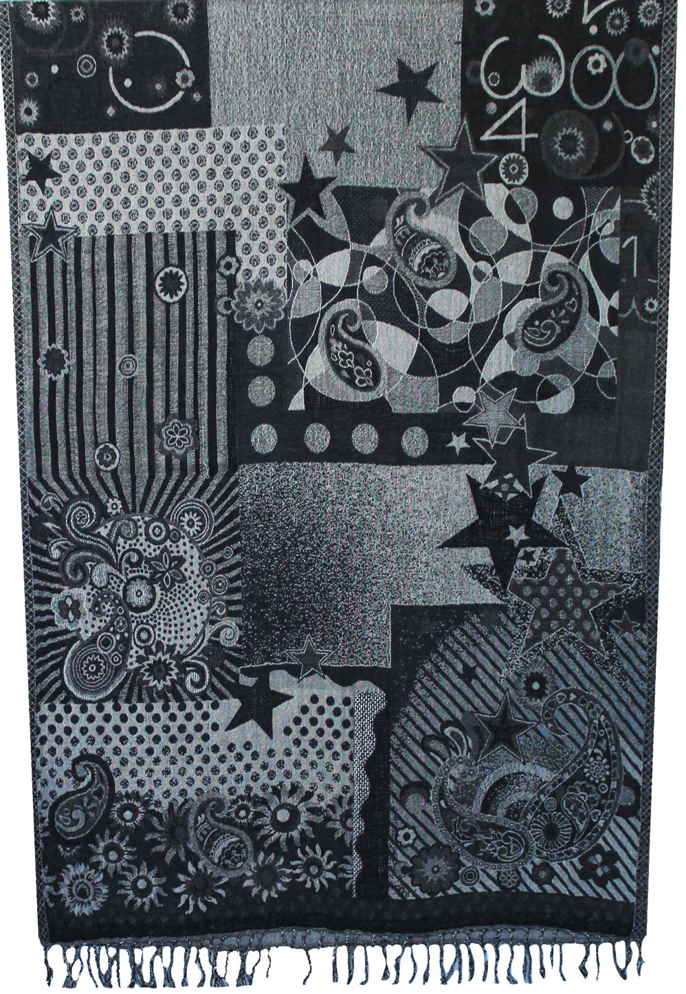 Womens Paisley Scarf Shawl Wool Indian Clothing (78 x 28 inches) - Image 2