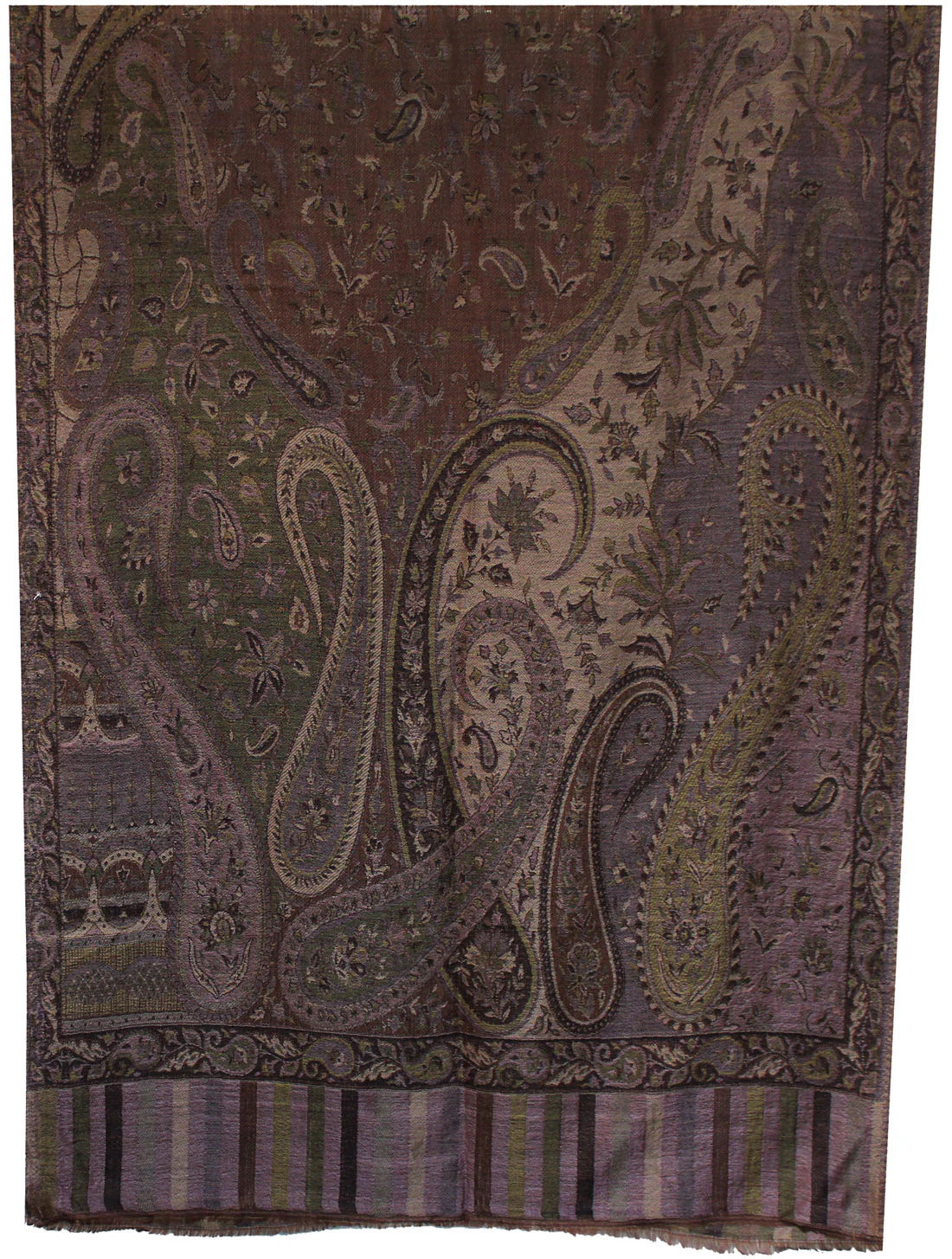 Womens Paisley Scarf Shawl Wool Indian Clothing (84 x 30 inches) - Image 2