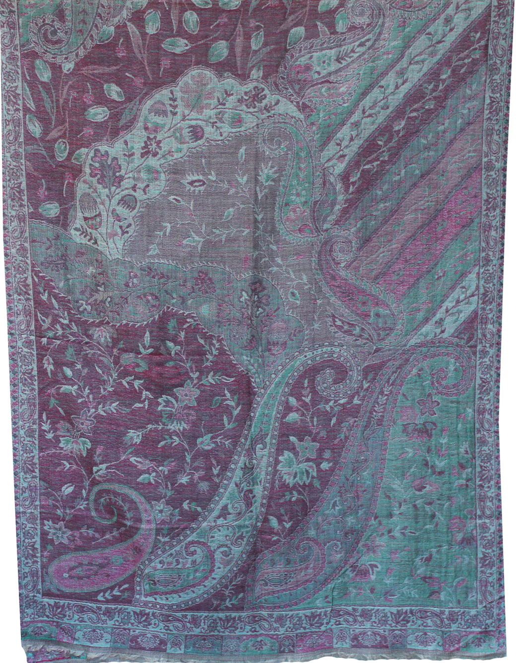 Womens Paisley Scarf Shawl Wool Indian Clothing (84 x 30 inches) - Image 2