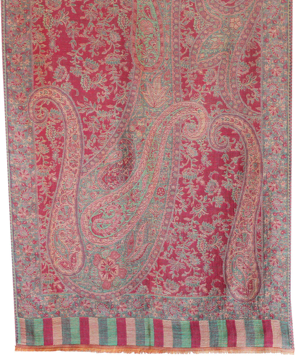 Womens Paisley Wool Scarf Shawl Indian Clothing (84 x 30 inches) - Image 2