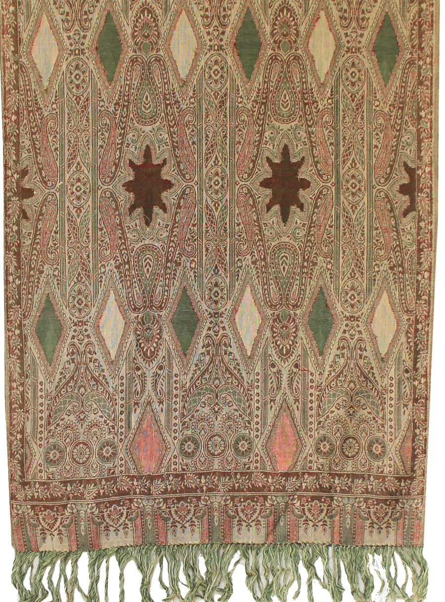 Womens Paisley Wool Shawl Scarf Gift India Clothes (82 x 28 inches) - Image 2
