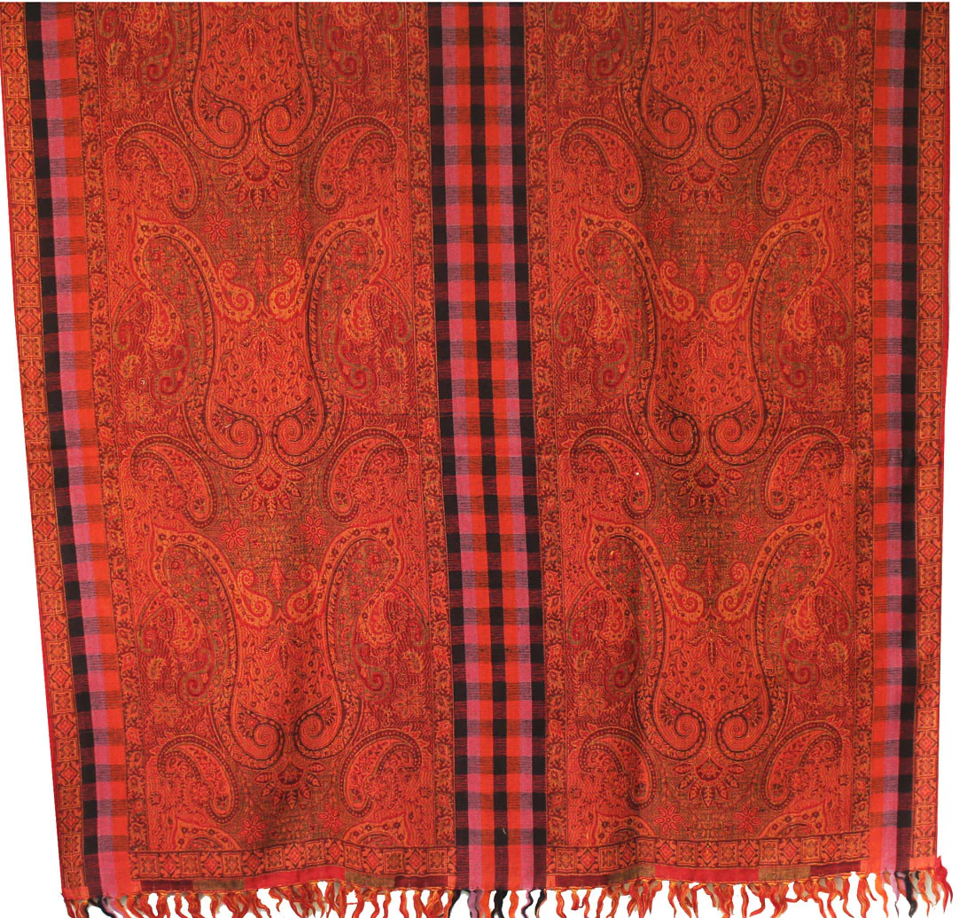 Womens Paisley Wool Shawl Wrap Gift India Clothes (82 x 42 inches) - Image 2
