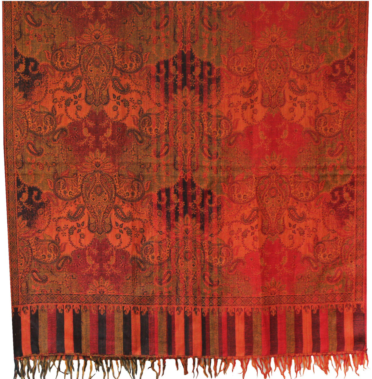 Womens Paisley Wool Shawl Wrap Gift India Clothes (82 x 42 inches) - Image 2