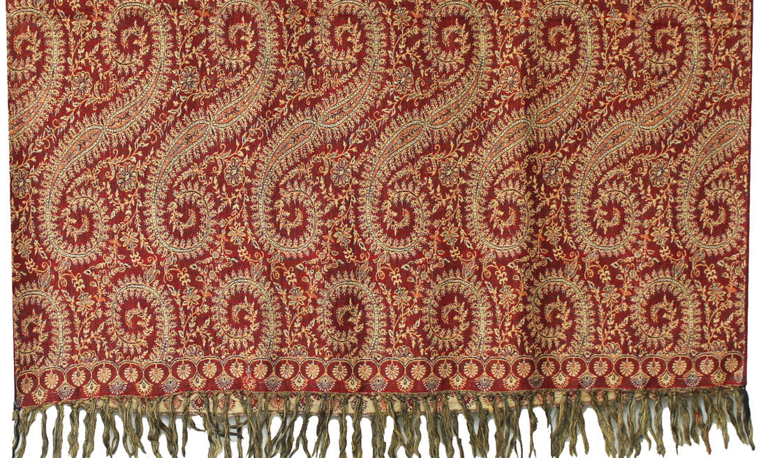Womens Paisley Wool Shawl Wrap Gift India Clothes (82 x 42 inches) - Image 2