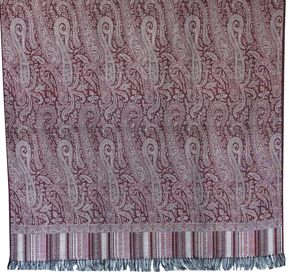 Women's Paisley Wool Shawl Wrap Gift India Clothing (82 x 42 inches) - Image 2