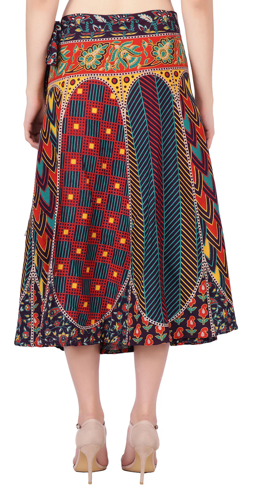 Women's Printed Wrap Around Cotton Long Indian Skirt (Purple, One Size) - Image 3
