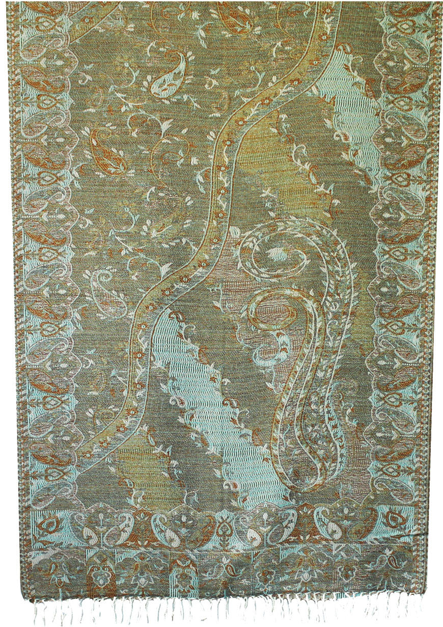 Womens Scarf Shawl Paisley Wool Indian Clothing (82 x 28 inches) - Image 2
