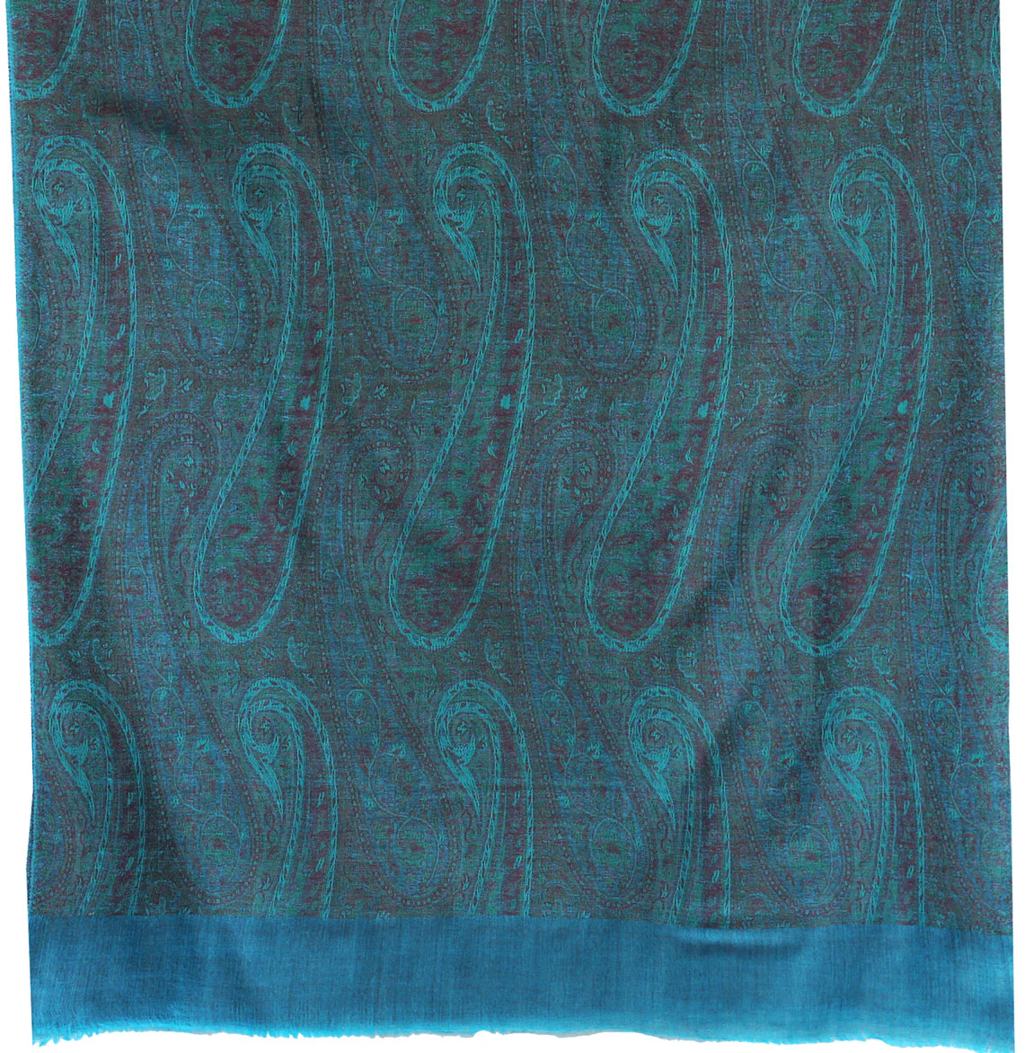 Women's Wool Paisley Shawl Scarves Indian Clothing (82 x 42 inches) - Image 2