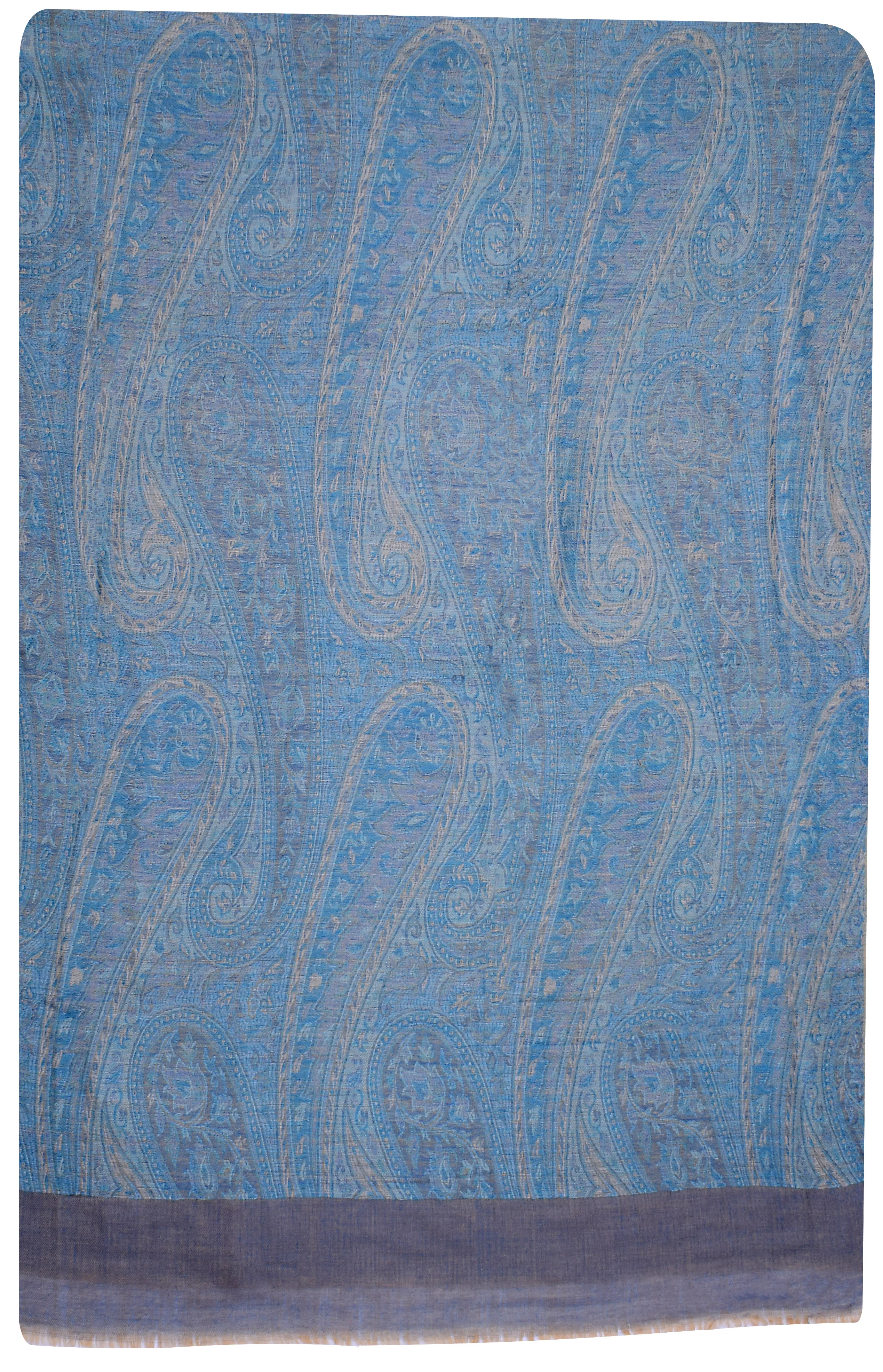 Women's Wool Paisley Shawl Scarves Indian Clothing (80 x 40 inches) - Image 2