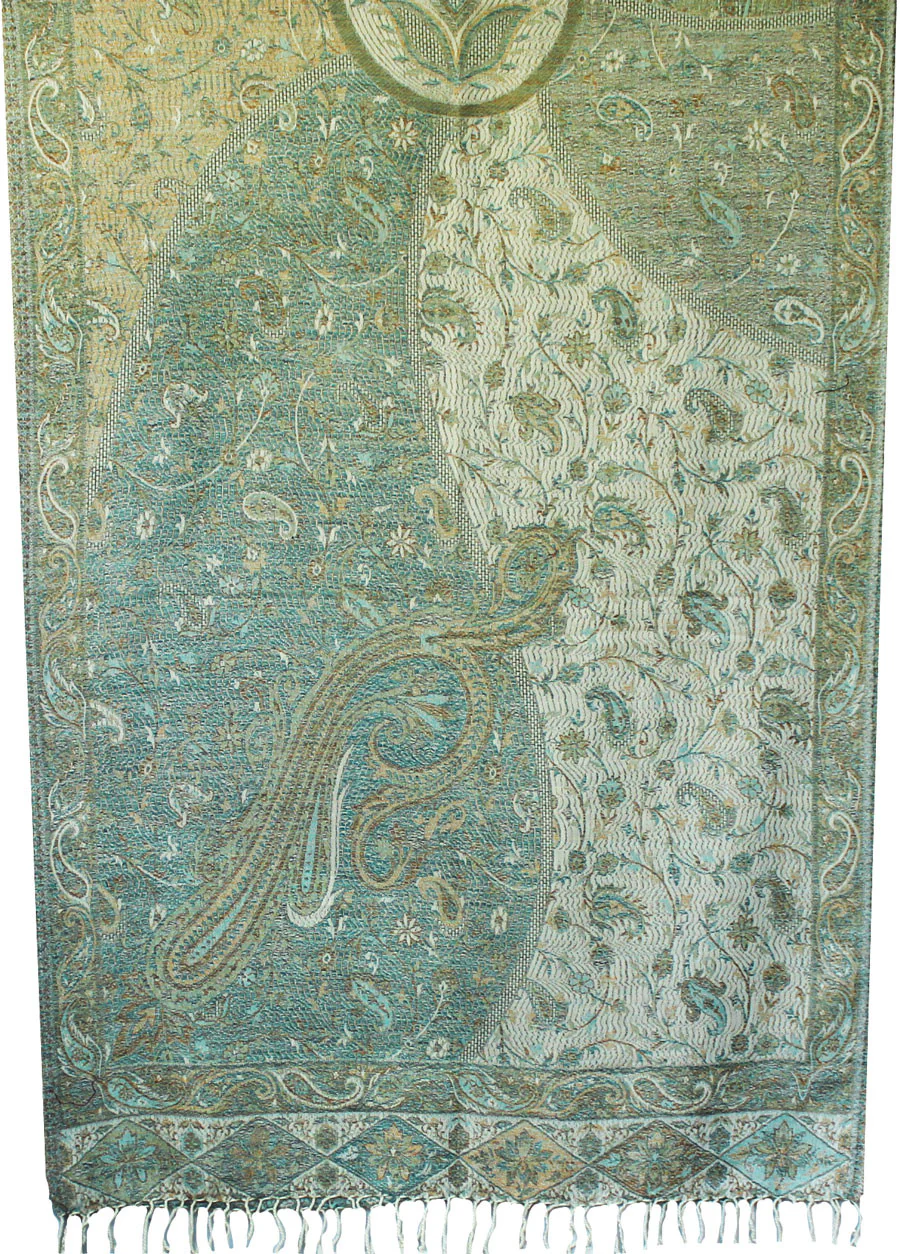 Womens Wool Scarf Shawls Paisley Indian Clothing Gift (82 x 28 inches) - Image 2