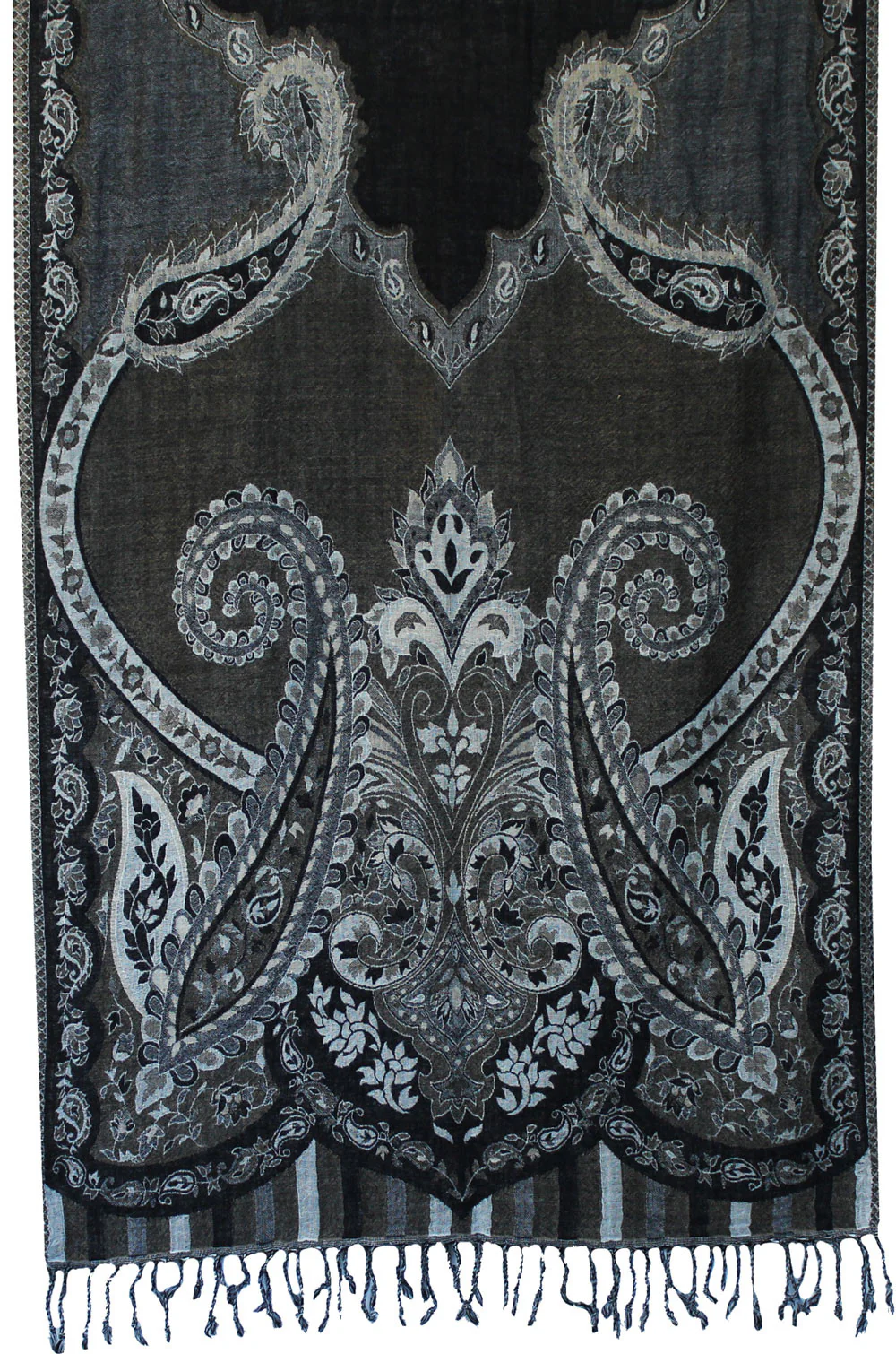 Womens Wool Scarf Shawls Paisley Indian Clothing Gift (78 x 28 inches) - Image 2