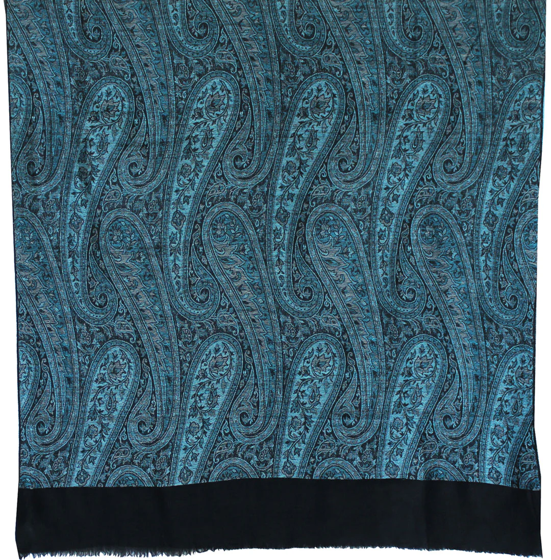 Women's Wool Shawl Paisley Indian Scarves Wraps (82 x 42 inches) - Image 2