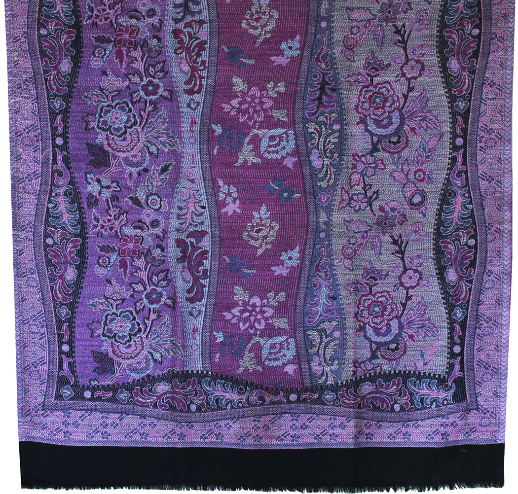 Women's Wool Shawl Paisley Indian Scarves Wraps (82 x 42 inches) - Image 2