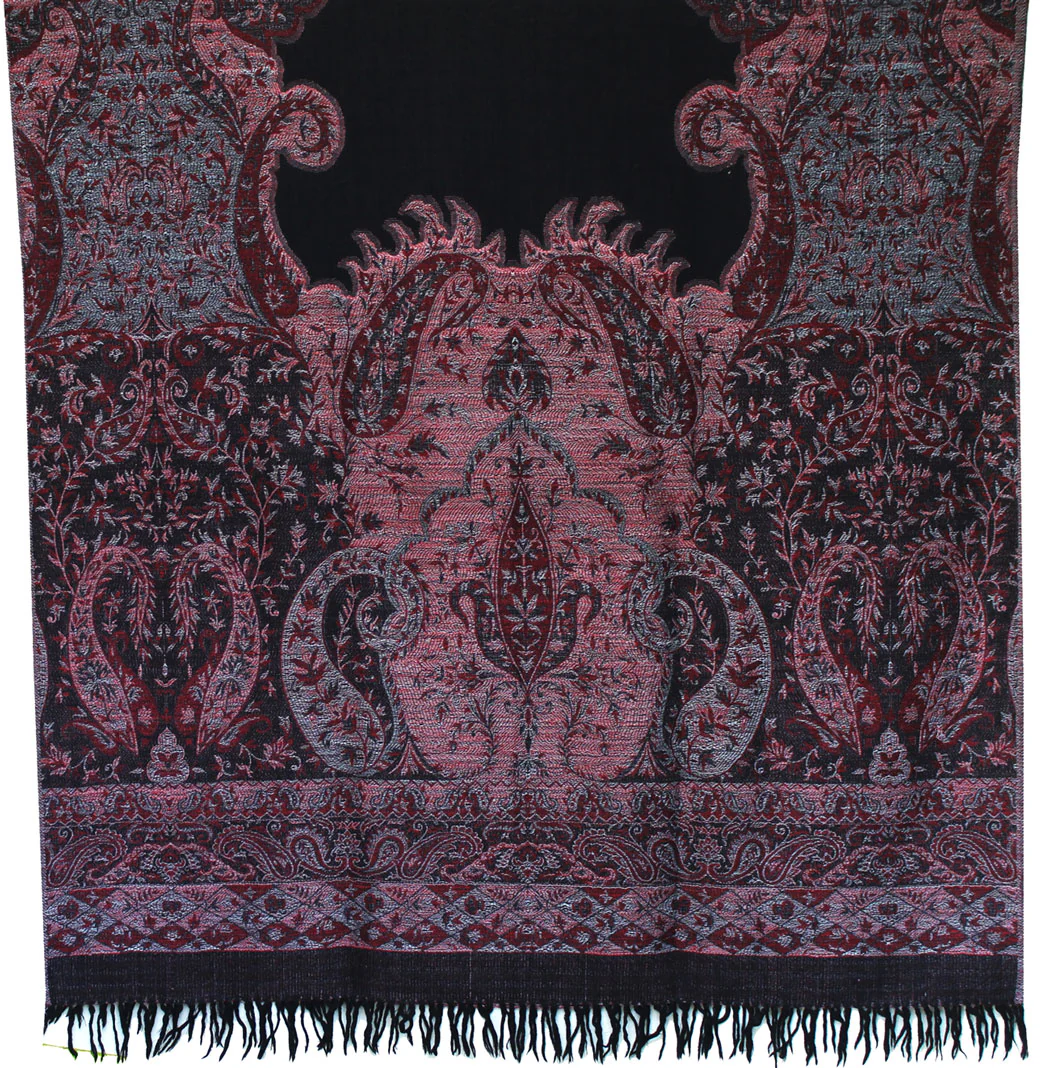 Women's Wool Shawl Scarves Paisley Indian Clothing (82 x 42 inches) - Image 2