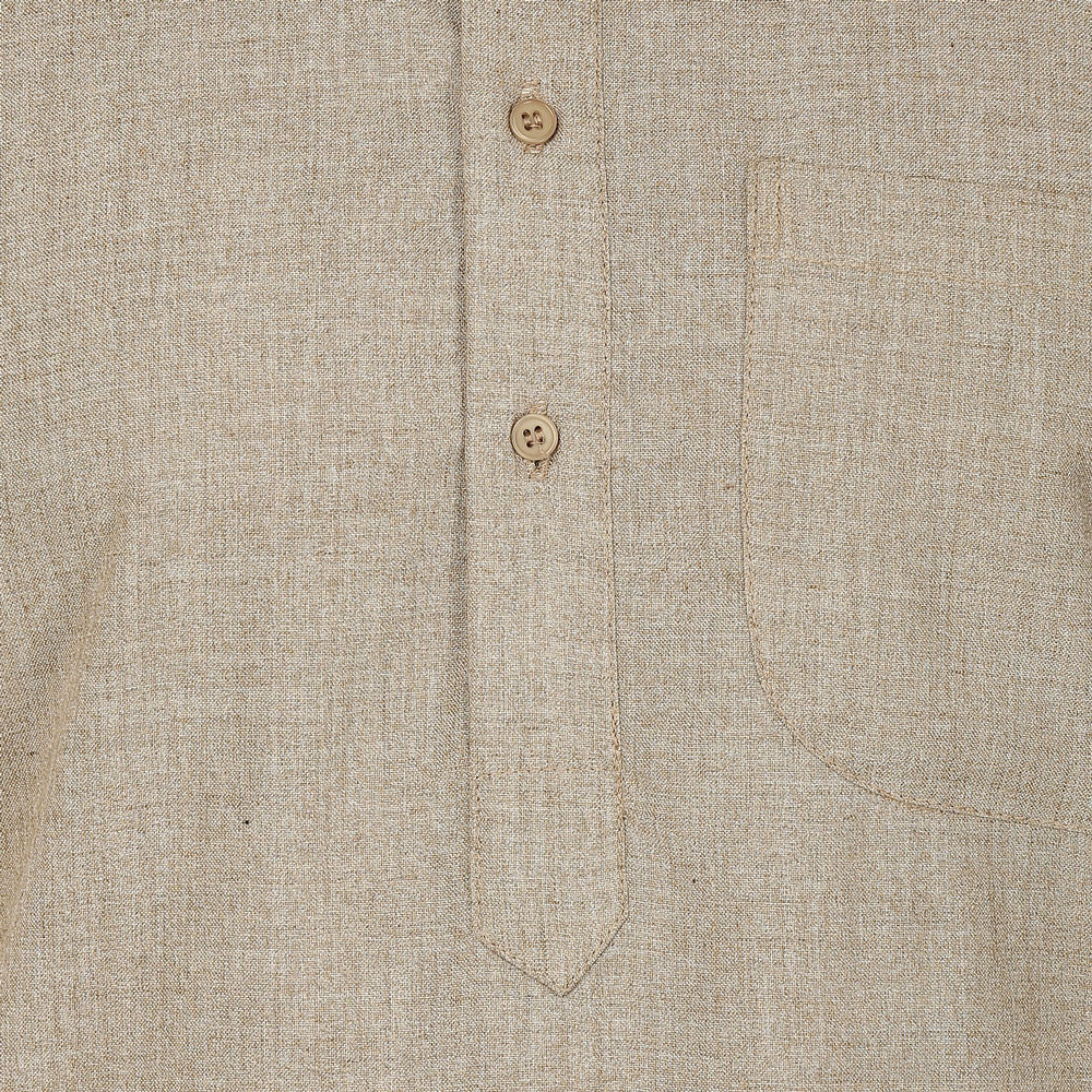 Wool Blend Cotton Kurta Pajama Men's Indian Dress (Brown) - Image 4