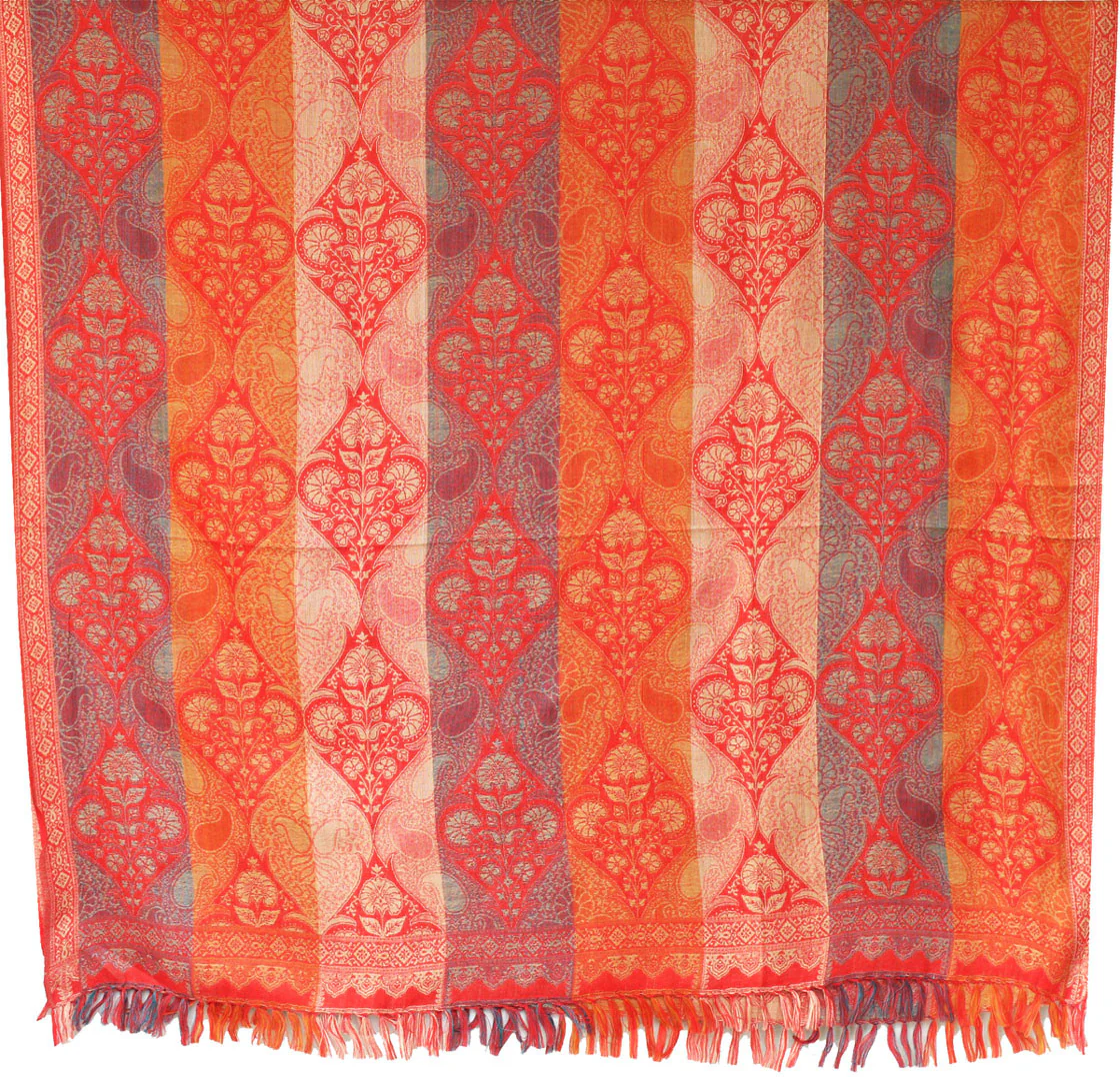 Wool Jamawar Shawl Scarves Womens Indian Clothing (82 x 42 inches) - Image 2