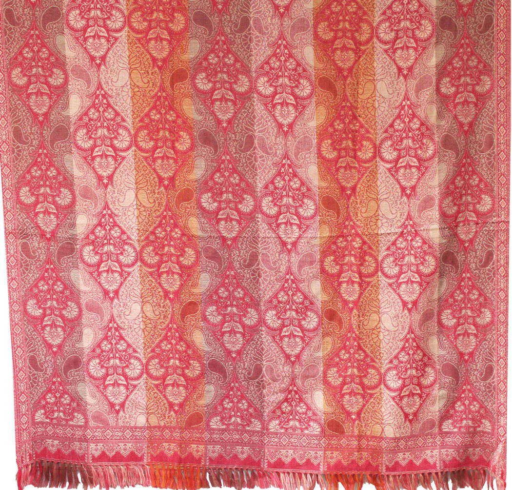Wool Jamawar Shawl Scarves Womens Indian Clothing (82 x 42 inches) - Image 2