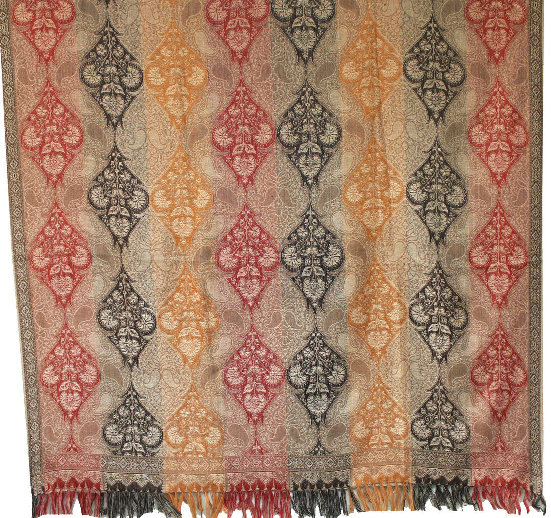 Wool Jamawar Shawl Scarves Womens Indian Clothing (82 x 42 inches) - Image 2