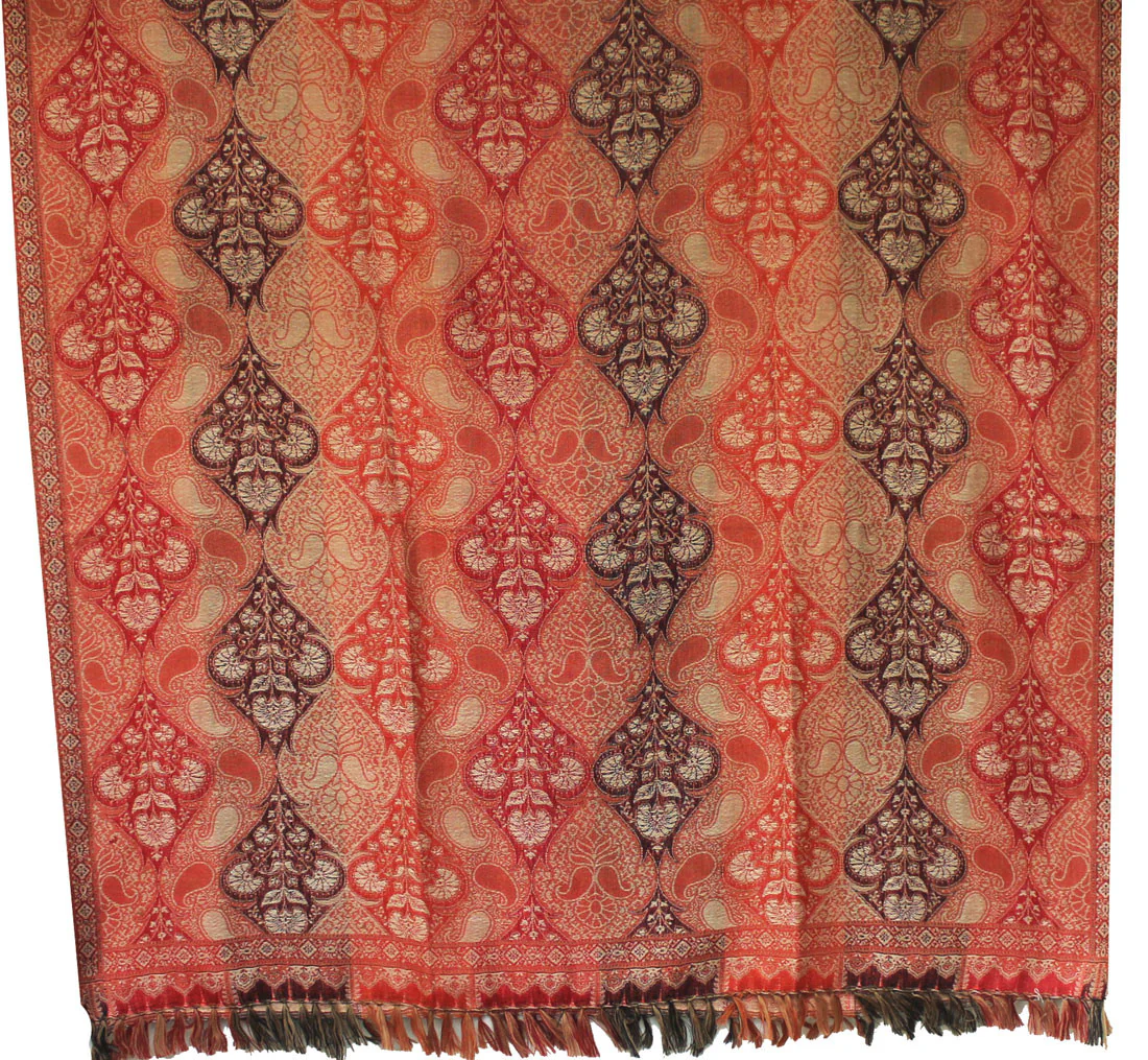 Wool Jamawar Shawl Scarves Womens Indian Clothing (82 x 42 inches) - Image 2
