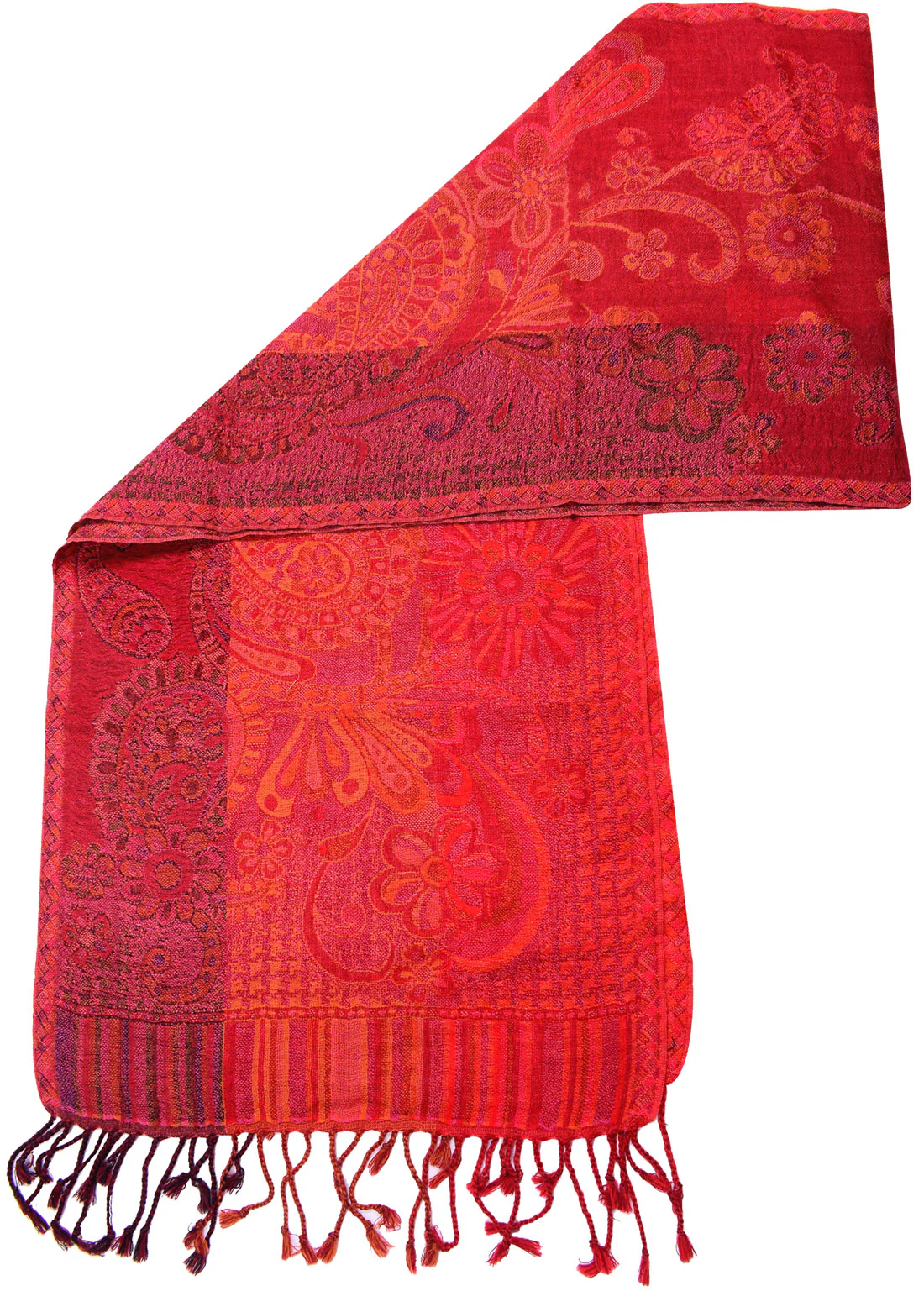 Wool Paisley Muffler Scarf Unisex Men's Women's Indian Clothing (64 x 13 inches) - Image 2