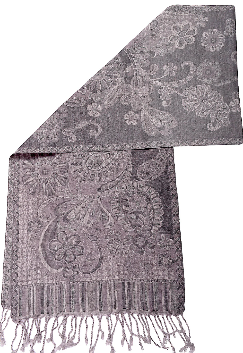 Wool Paisley Unisex Men's Women's Neck Scarf Gift Muffler (64 x 13 inches) - Image 2