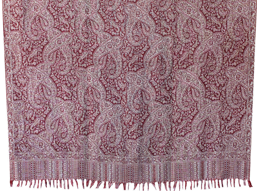 Wool Shawl Scarves Paisley Womens Indian Clothing (82 x 42 inches) - Image 2