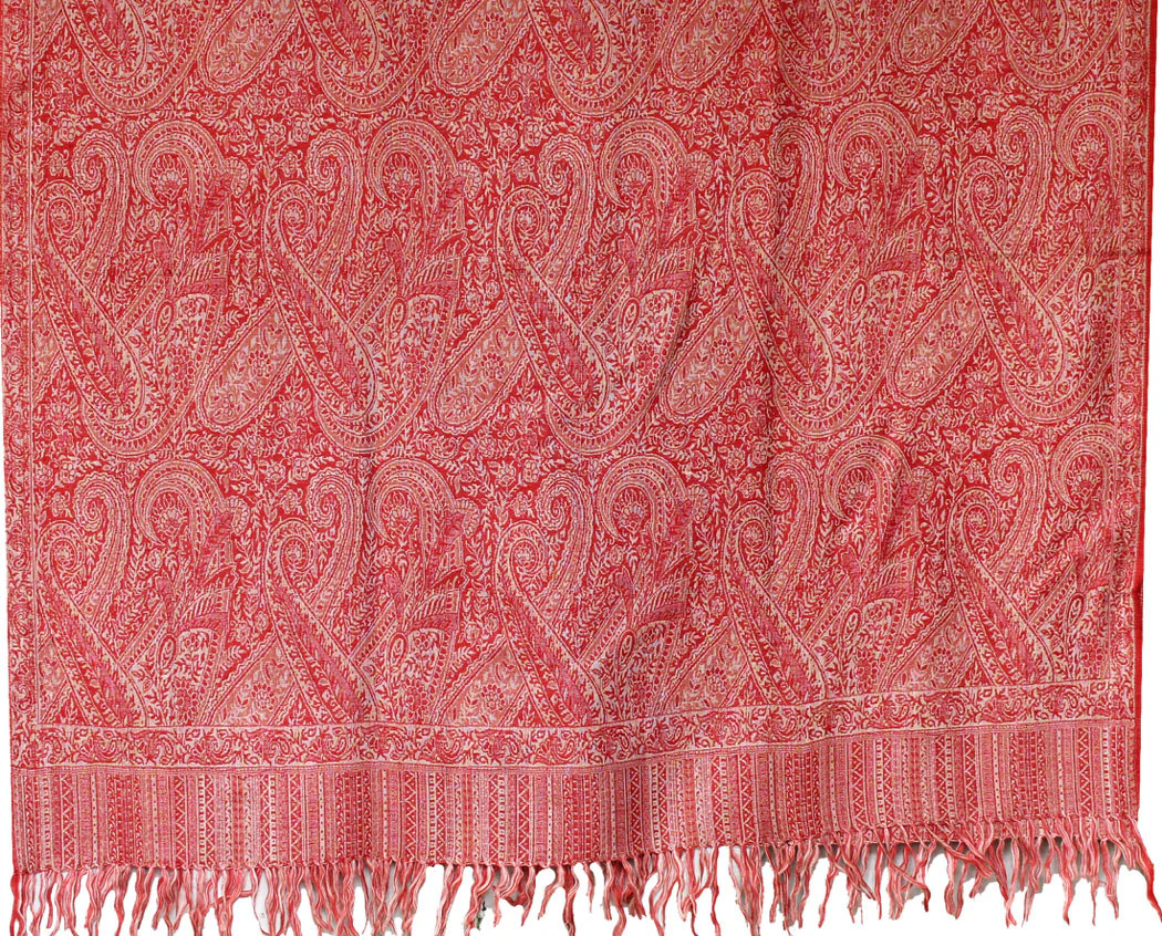 Wool Shawl Scarves Paisley Womens Indian Clothing (82 x 42 inches) - Image 2