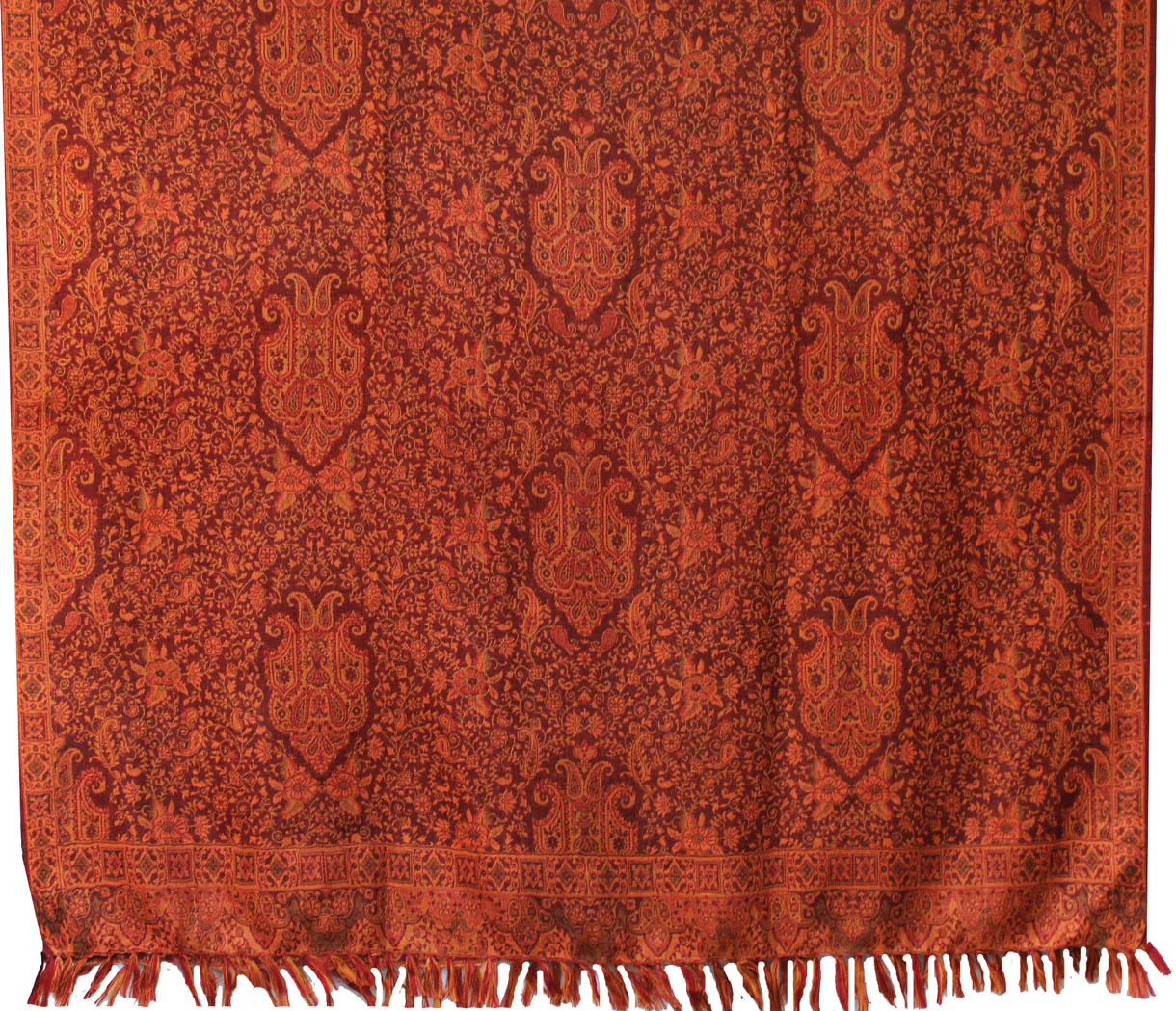 Wool Shawl Scarves Paisley Womens Indian Clothing (82 x 42 inches) - Image 2