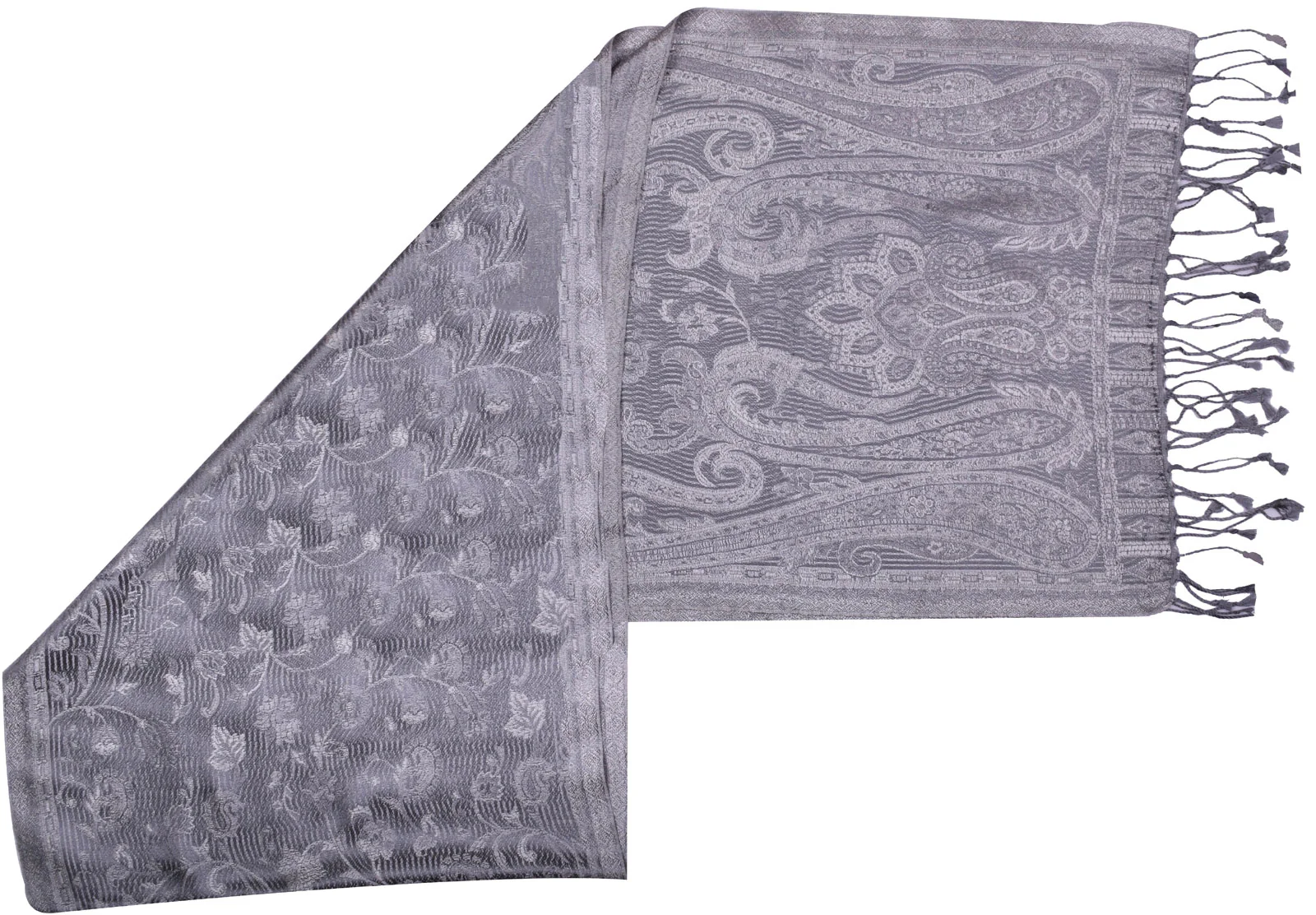 Wool Silk Paisley Unisex Men's Women's Neck Scarf Gift Muffler (64 x 13 inches) - Image 2